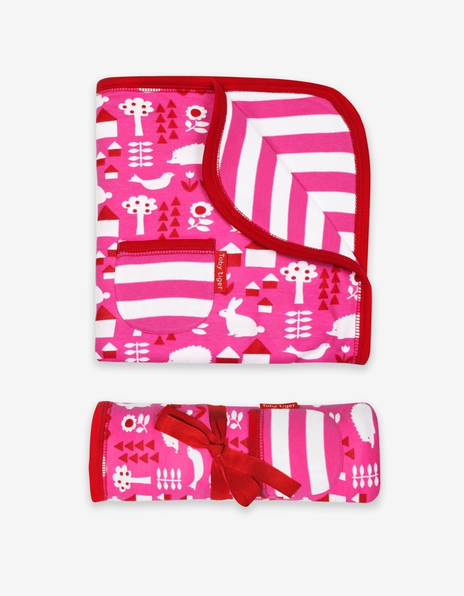 Toby Tiger Organic Blanket - Pink Garden - Baby&More
