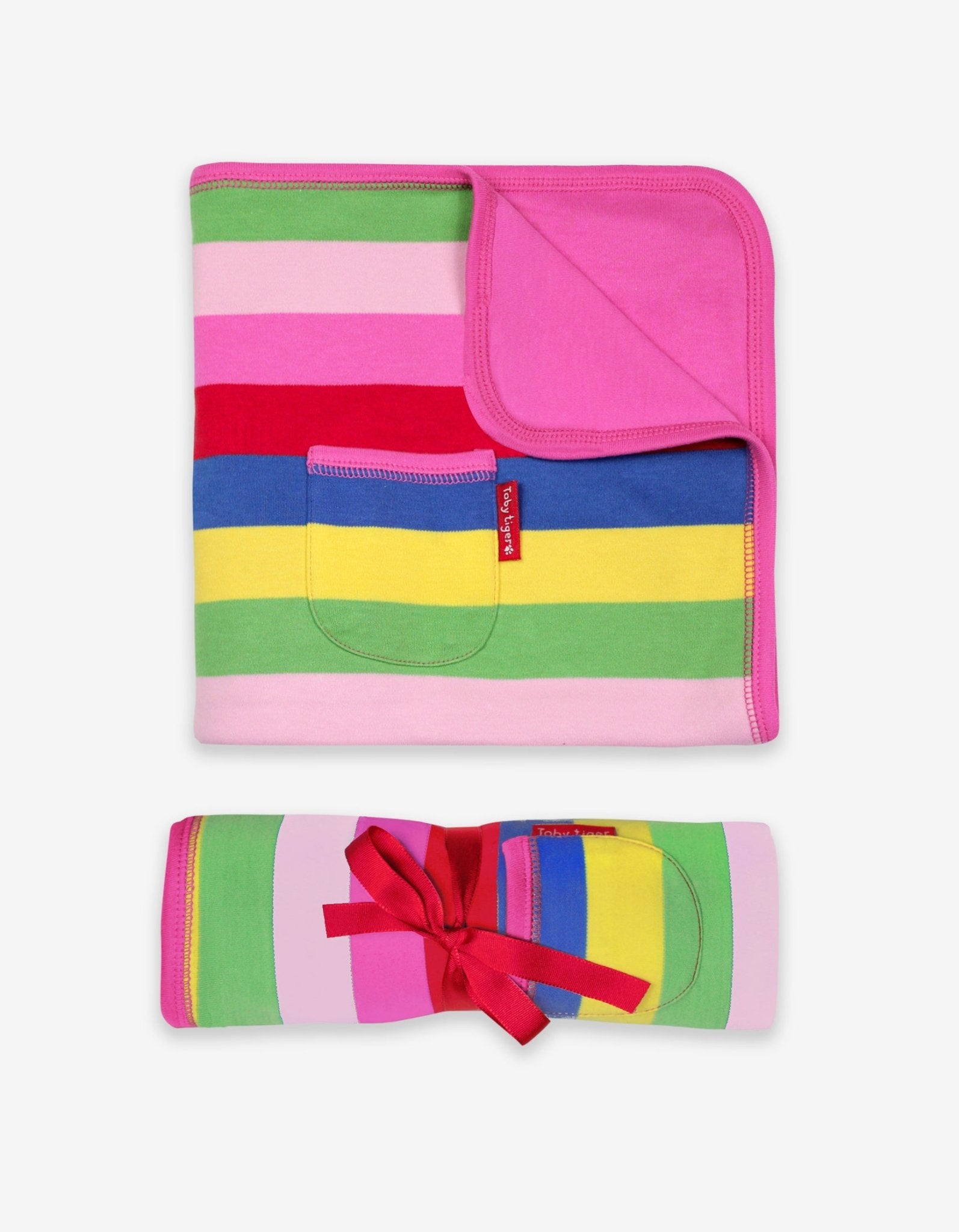 Toby Tiger Organic Blanket - Pink Stripe - Baby&More
