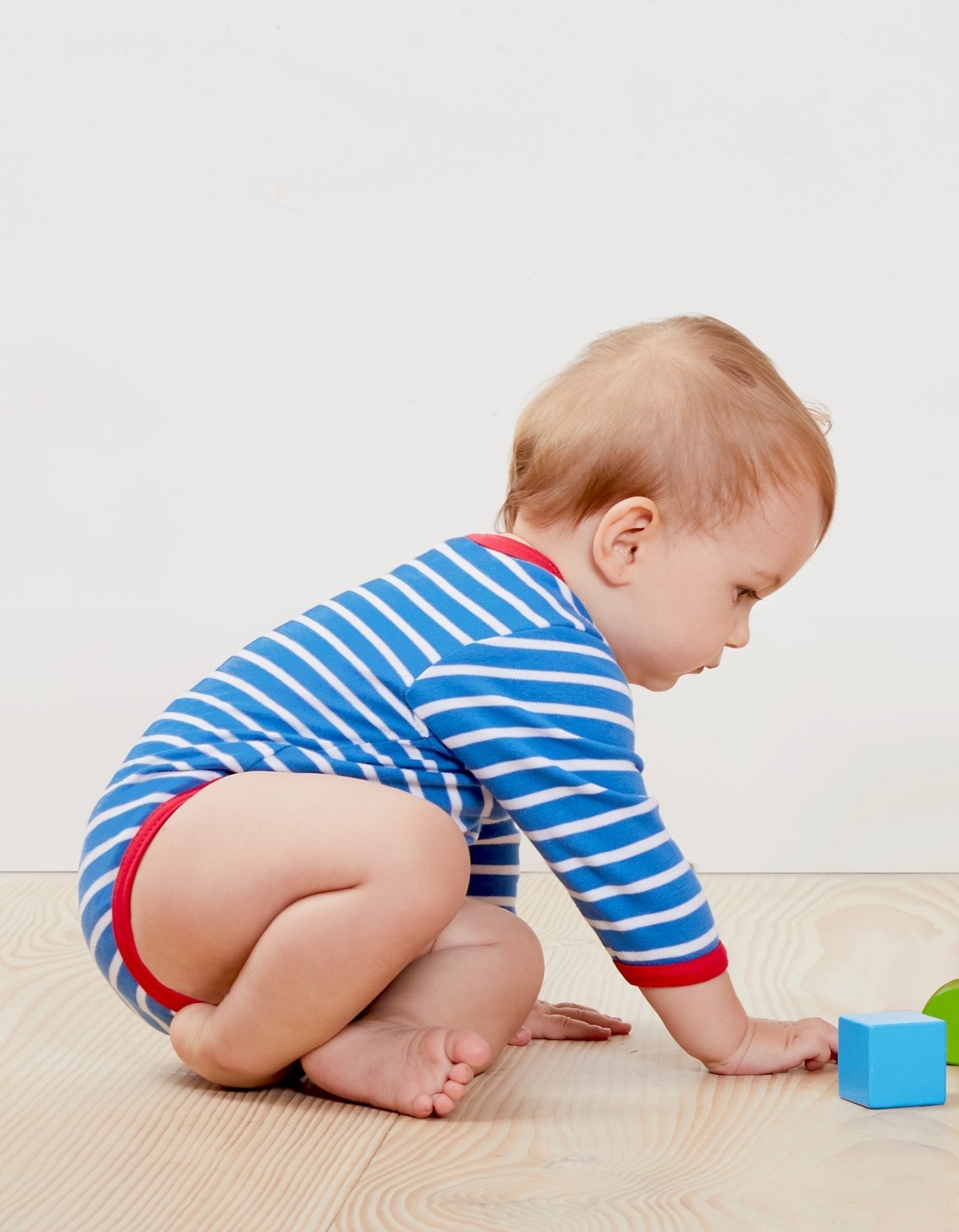 Toby Tiger Organic Bodysuit - Blue Breton - Baby&More