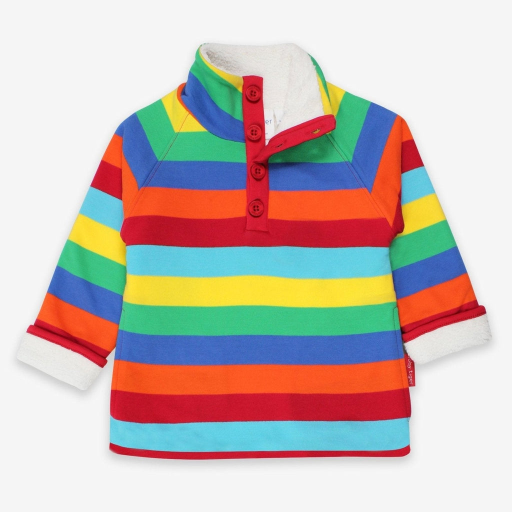 Toby Tiger Organic Cosy Fleece Sweatshirt - Multi Stripe - Baby&More