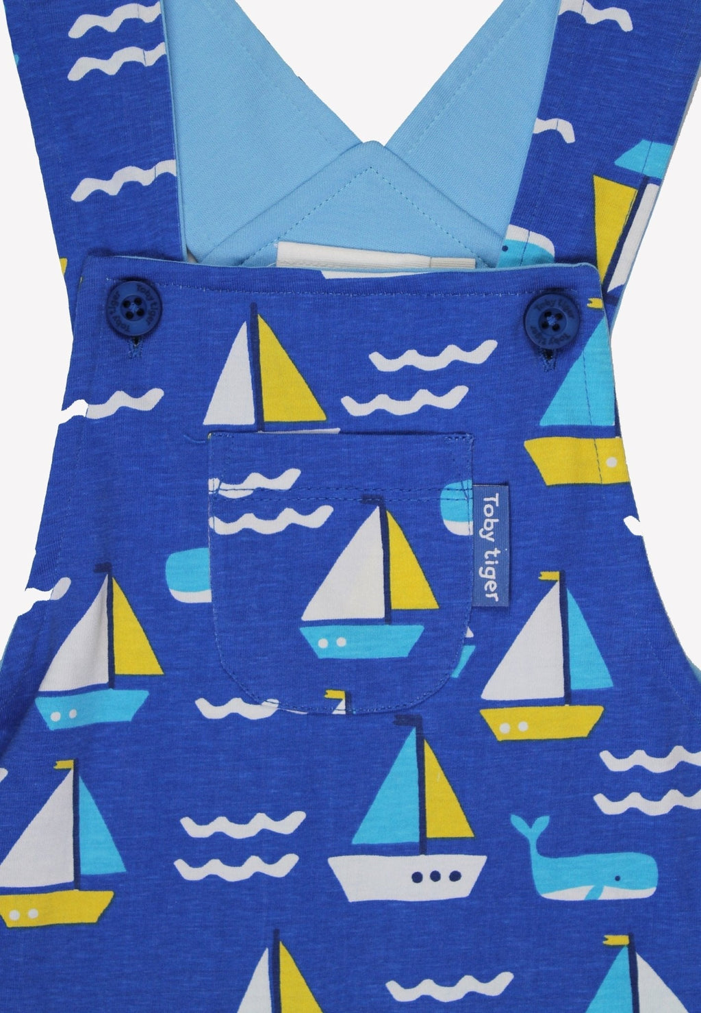 Toby Tiger Organic Dungarees - St Ives Print - Baby&More