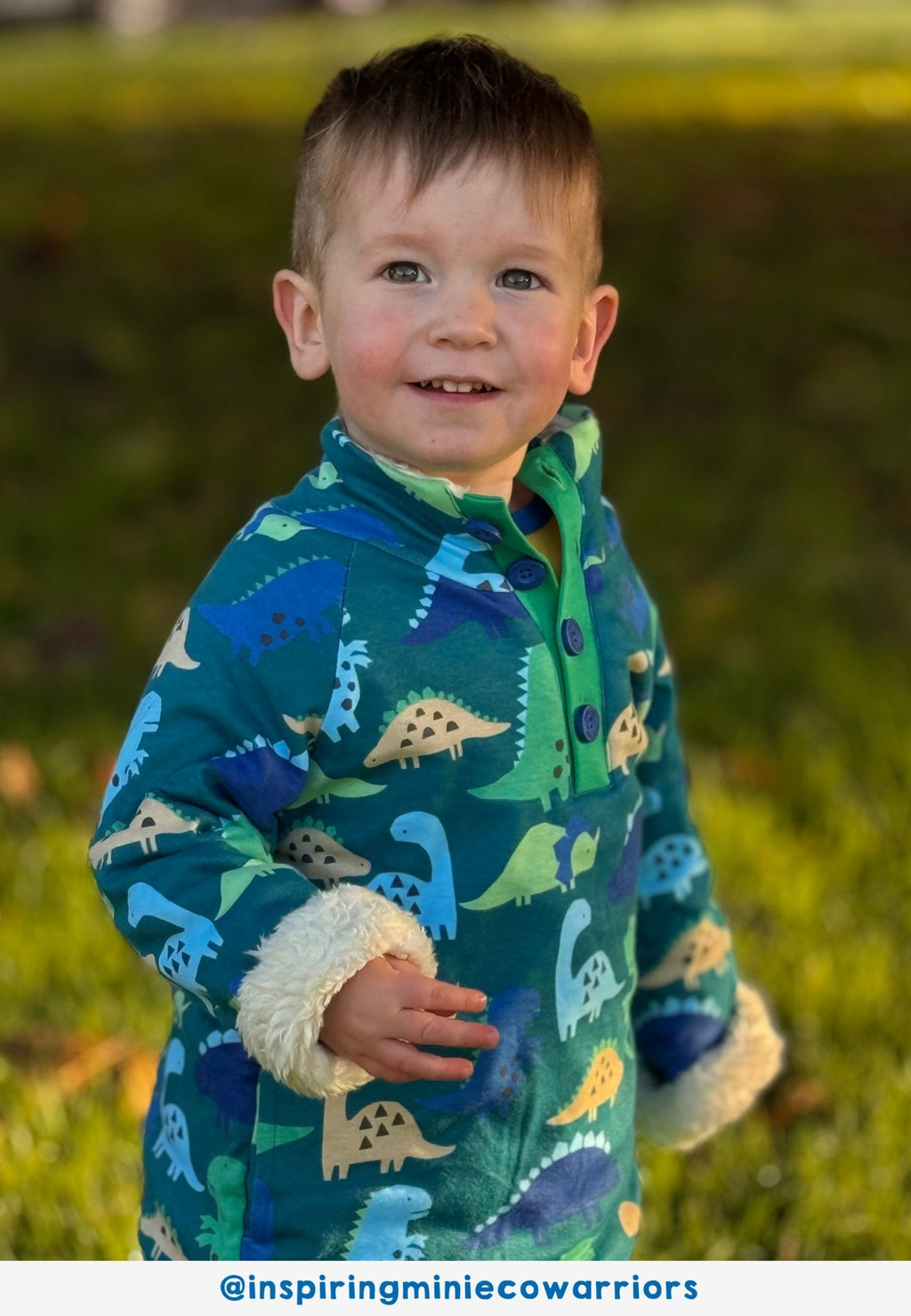 Toby Tiger Organic Fleece Sweatshirt - Tonal Dinosaur Print - Baby&More