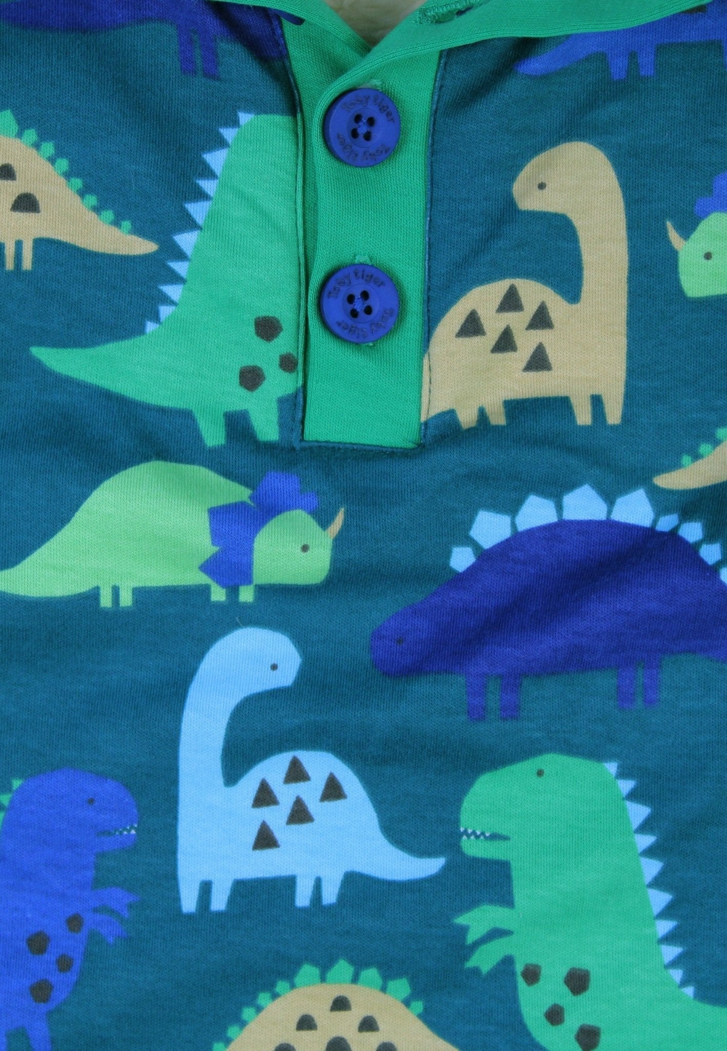 Toby Tiger Organic Fleece Sweatshirt - Tonal Dinosaur Print - Baby&More