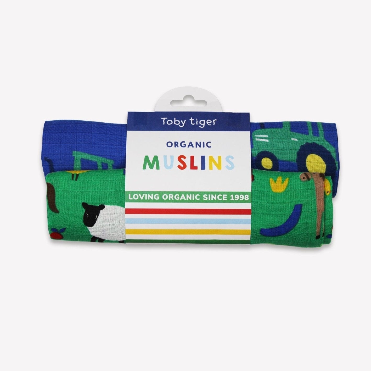 Toby Tiger Organic Hillside Print Muslin - 2 Pack - Baby&More