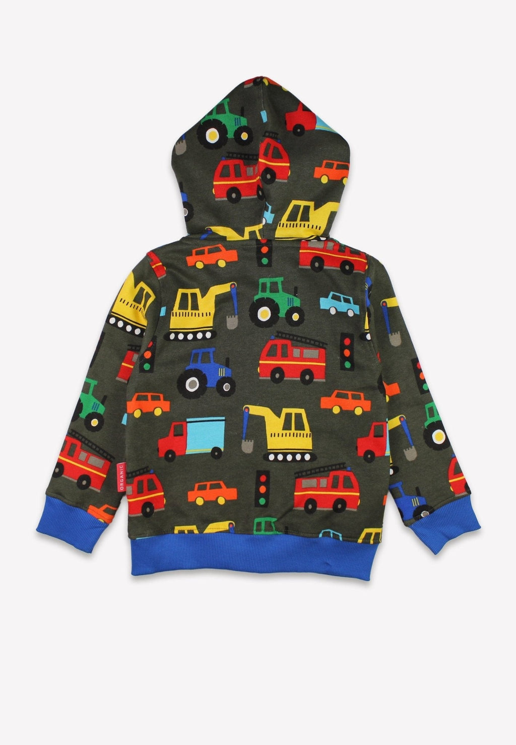 Toby Tiger Organic Hoodie - Transport Print - Baby&More