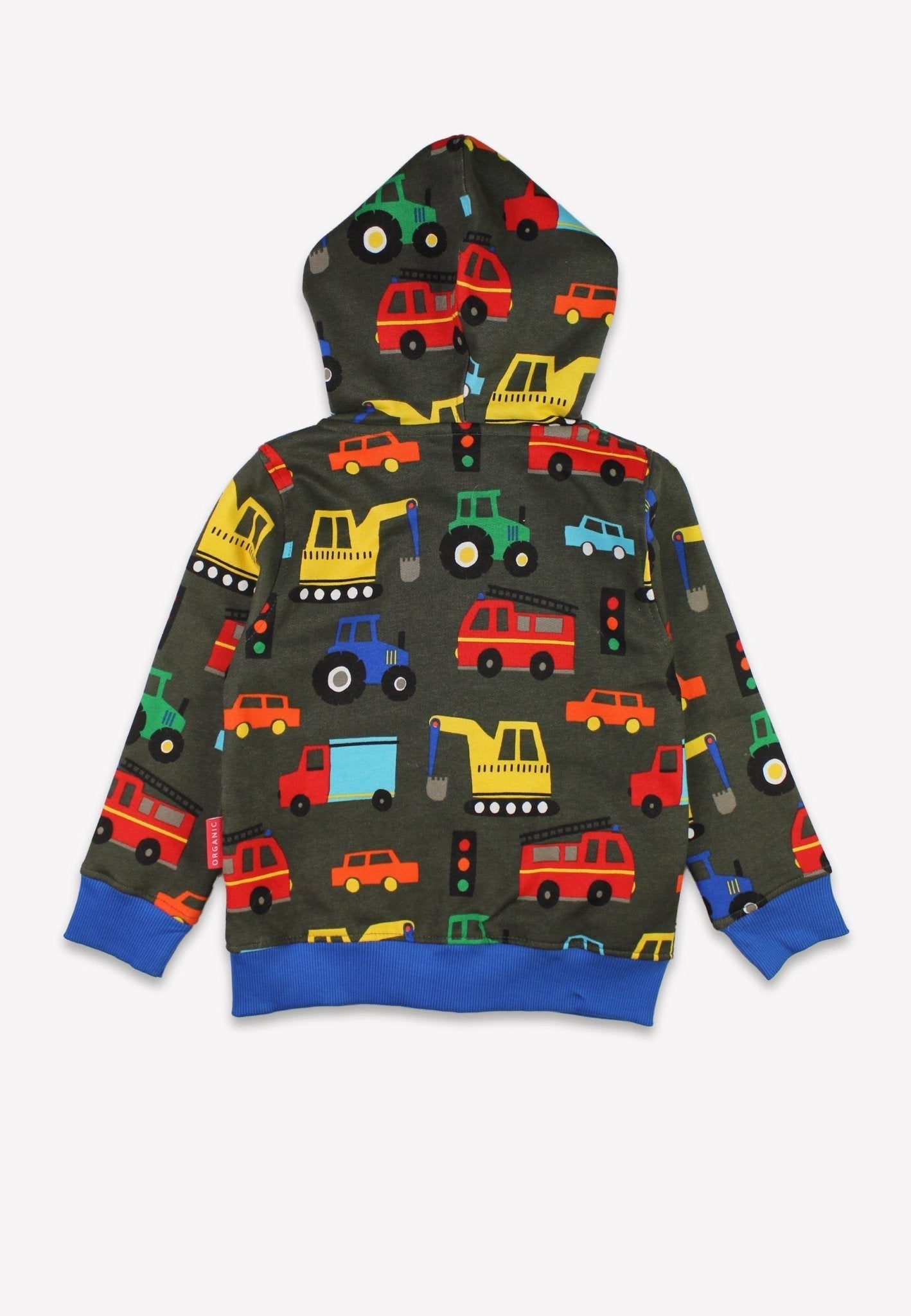 Toby Tiger Organic Hoodie - Transport Print - Baby&More