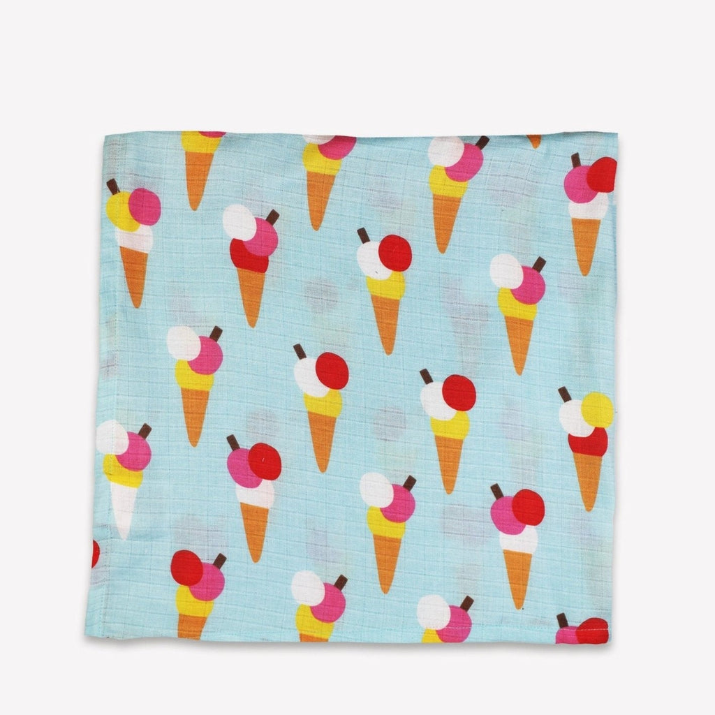 Toby Tiger Organic Ice Cream Cones Print Muslin - 2 Pack - Baby&More