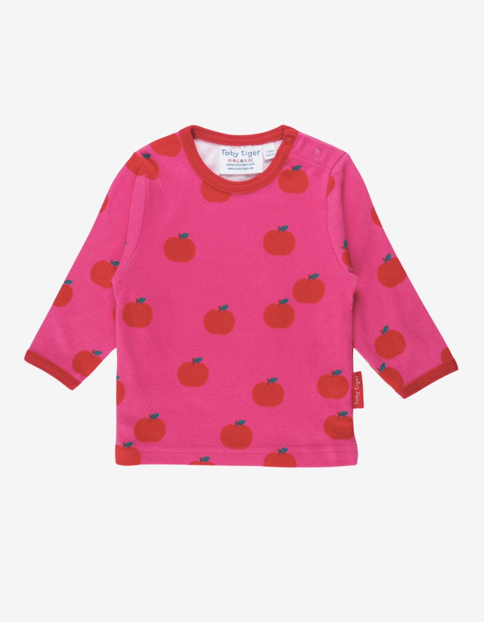 Toby Tiger Organic Long-Sleeved T-Shirt - Apple Print - Baby&More