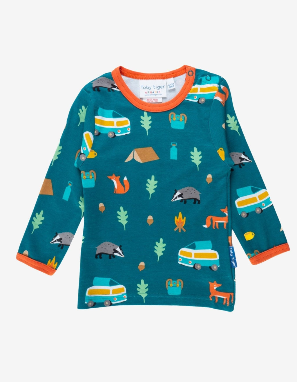Toby Tiger Organic Long - Sleeved T-Shirt - Campervan Print - Baby&More