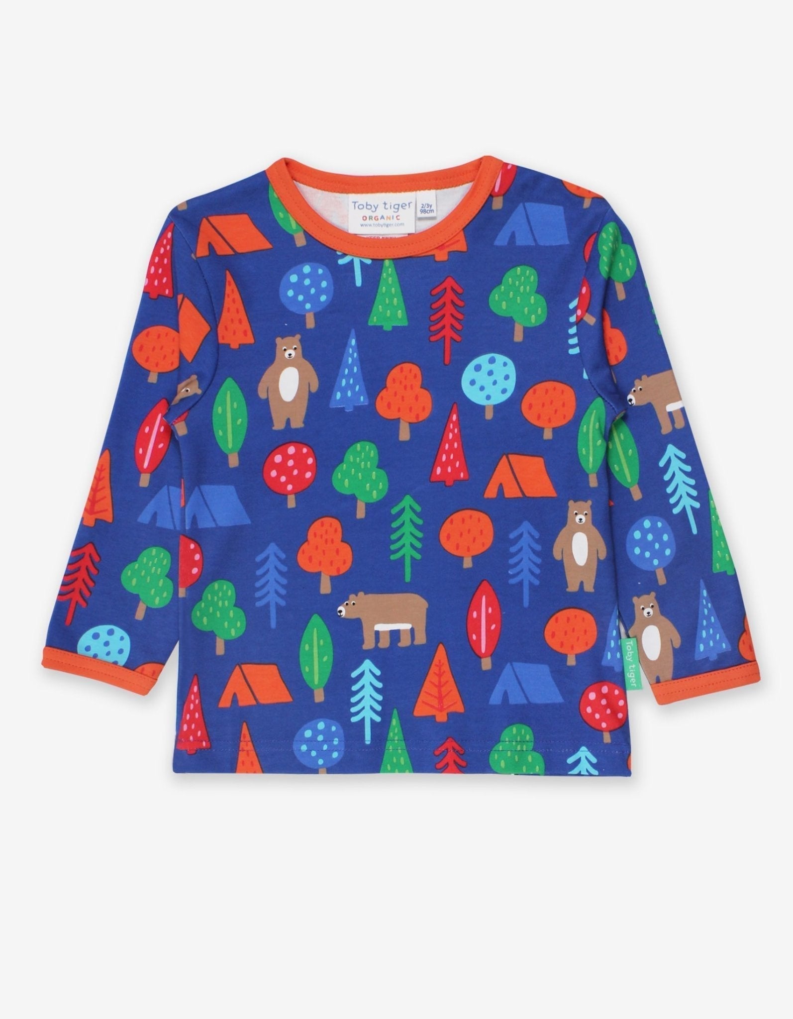 Toby Tiger Organic Long - Sleeved T-Shirt - Camping Bear Print - Baby&More