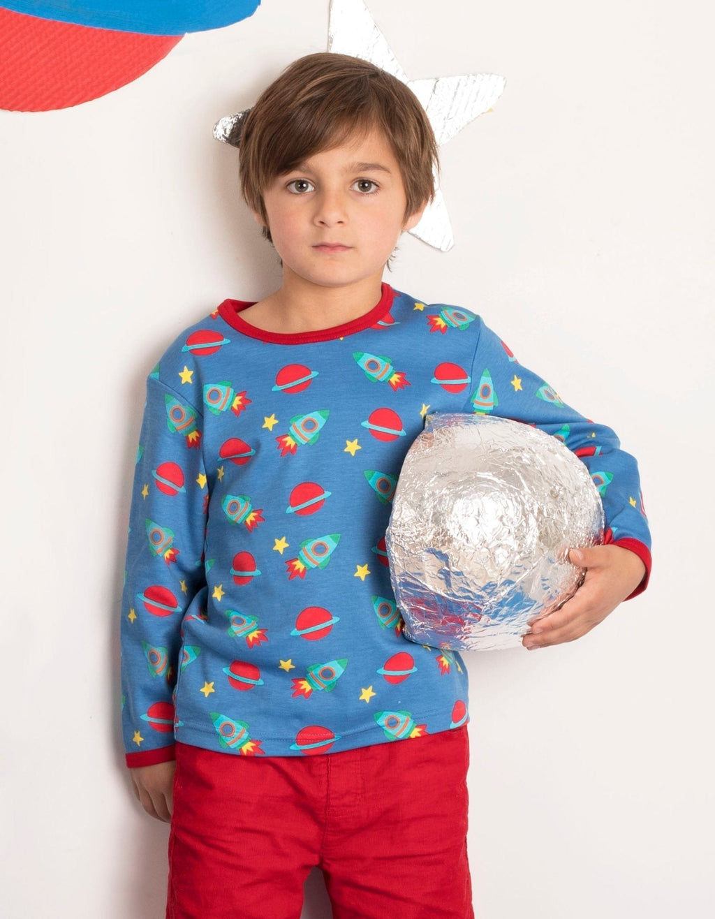 Toby Tiger Organic Long - Sleeved T-Shirt - Space Print - Baby&More