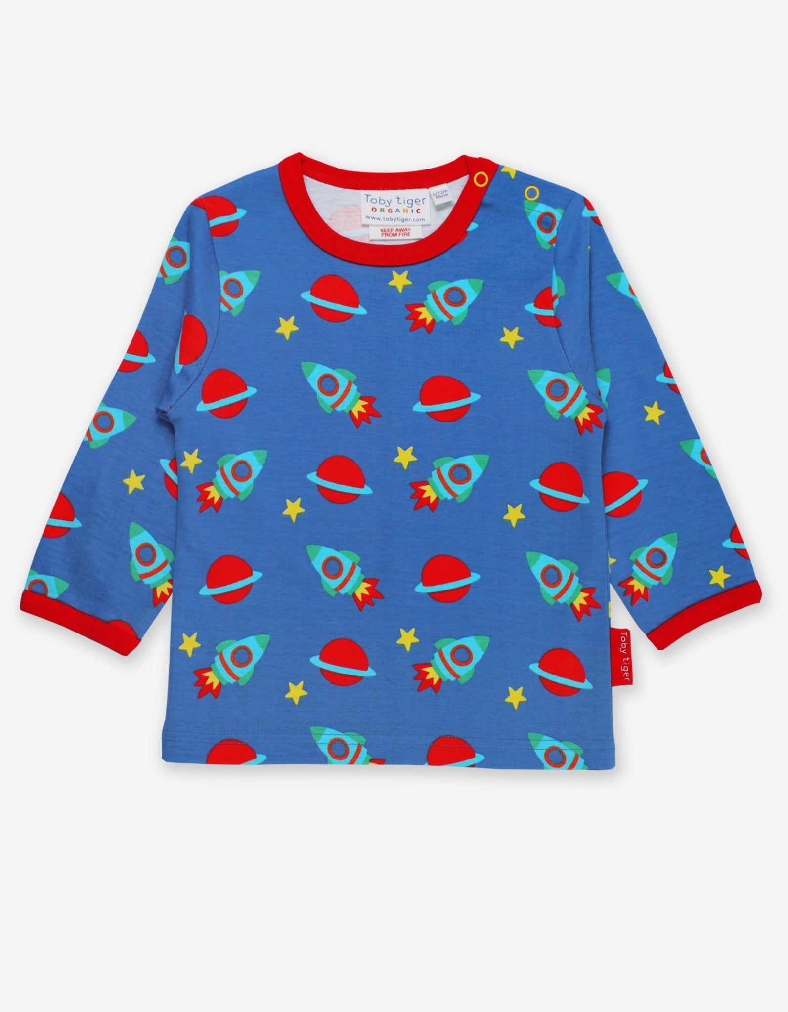 Toby Tiger Organic Long - Sleeved T-Shirt - Space Print - Baby&More