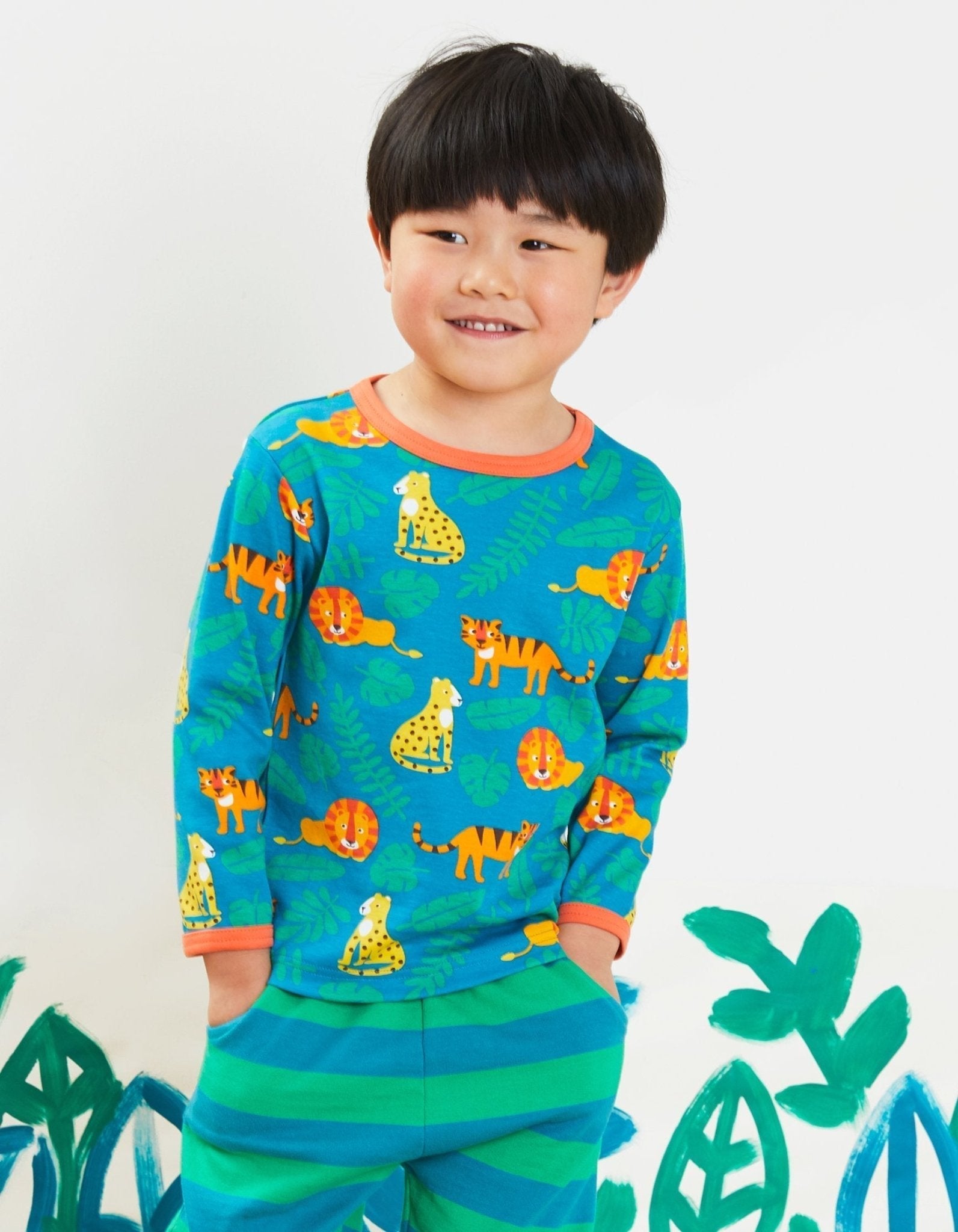 Toby Tiger Organic Long - Sleeved T-Shirt - Wild Cats Print - Baby&More