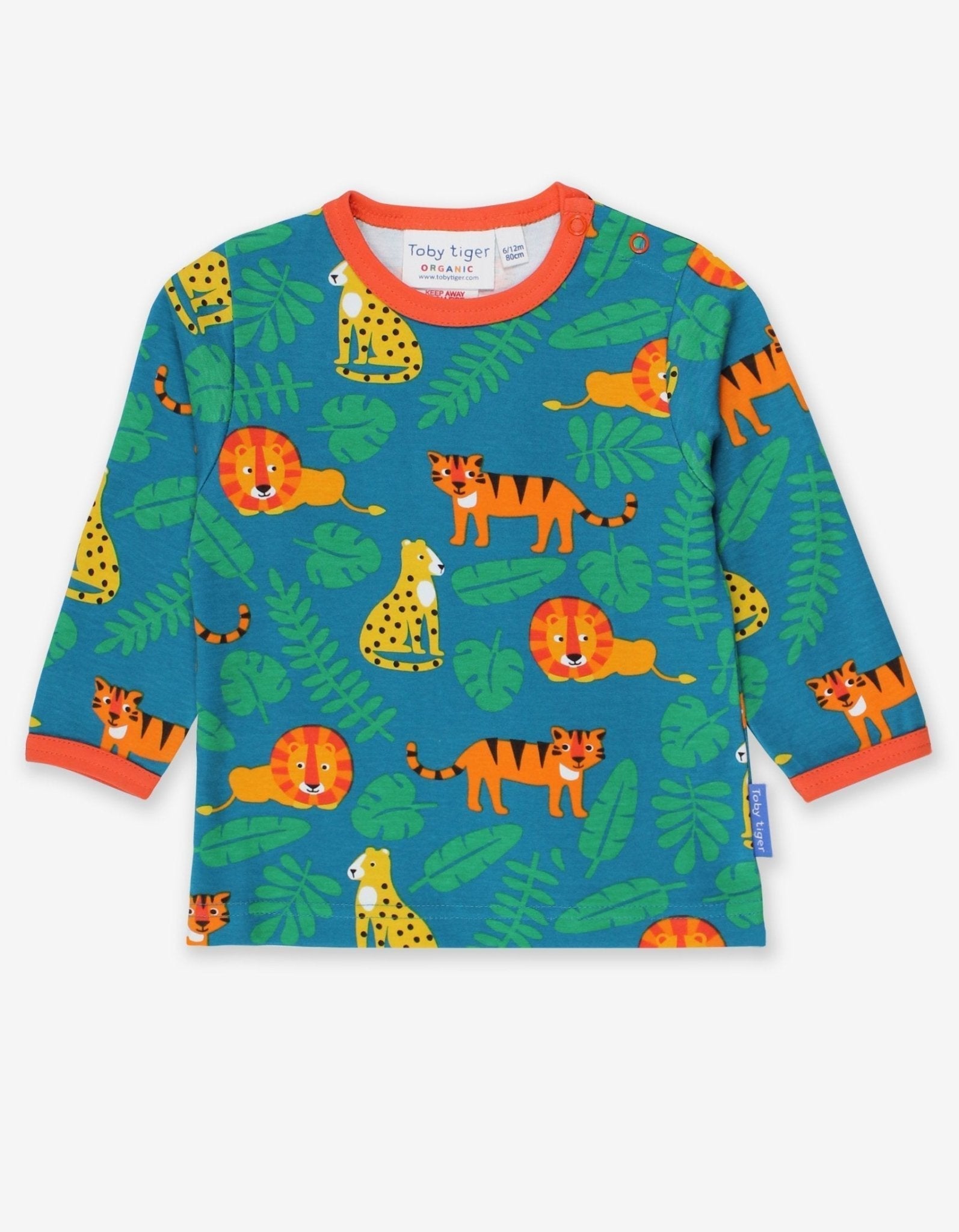 Toby Tiger Organic Long - Sleeved T-Shirt - Wild Cats Print - Baby&More