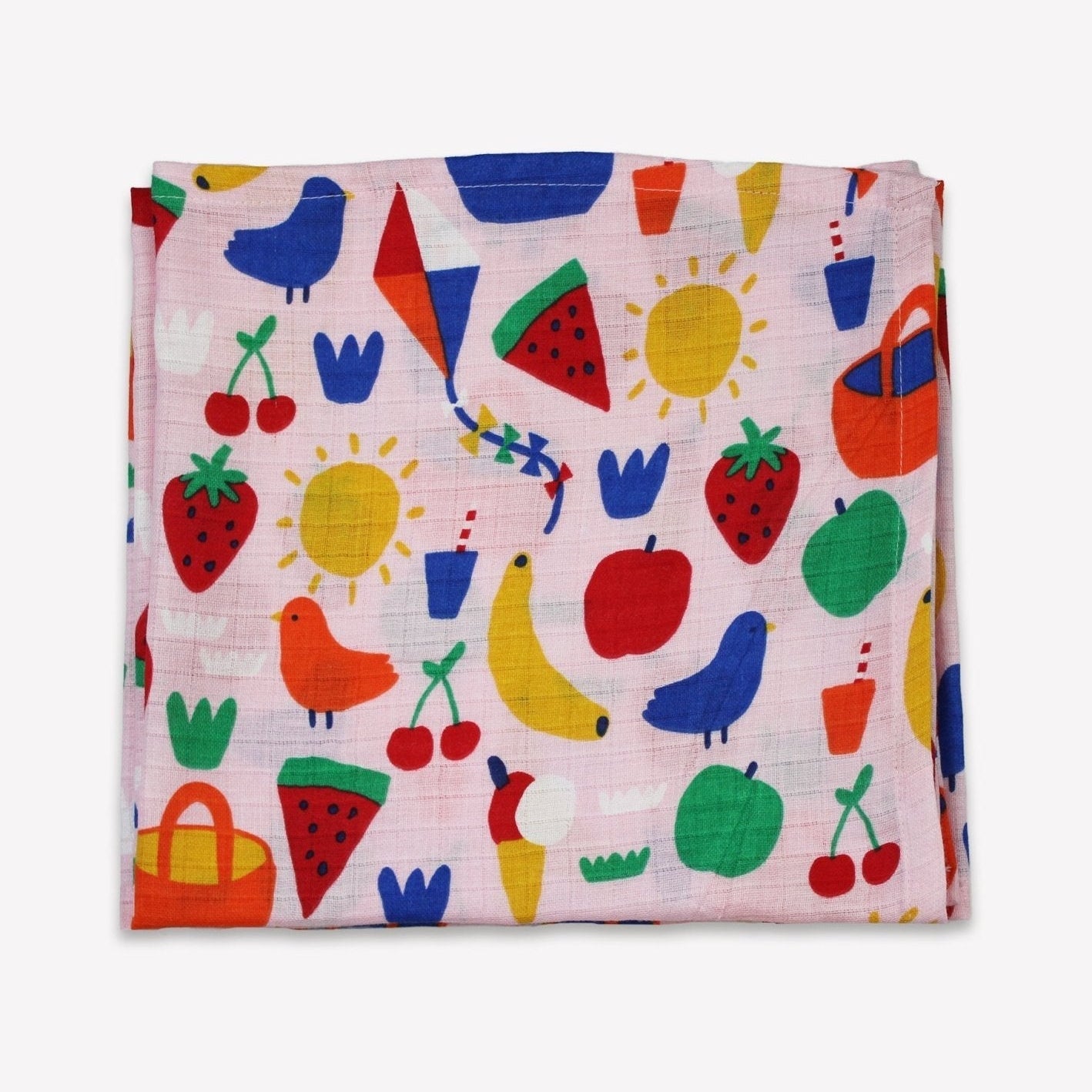 Toby Tiger Organic Picnic Print Muslin - 2 Pack - Baby&More