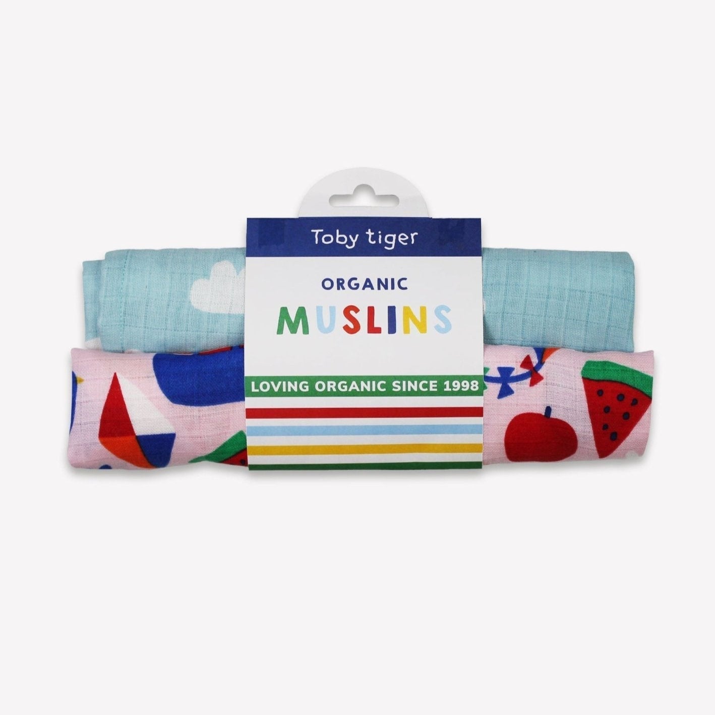 Toby Tiger Organic Picnic Print Muslin - 2 Pack - Baby&More
