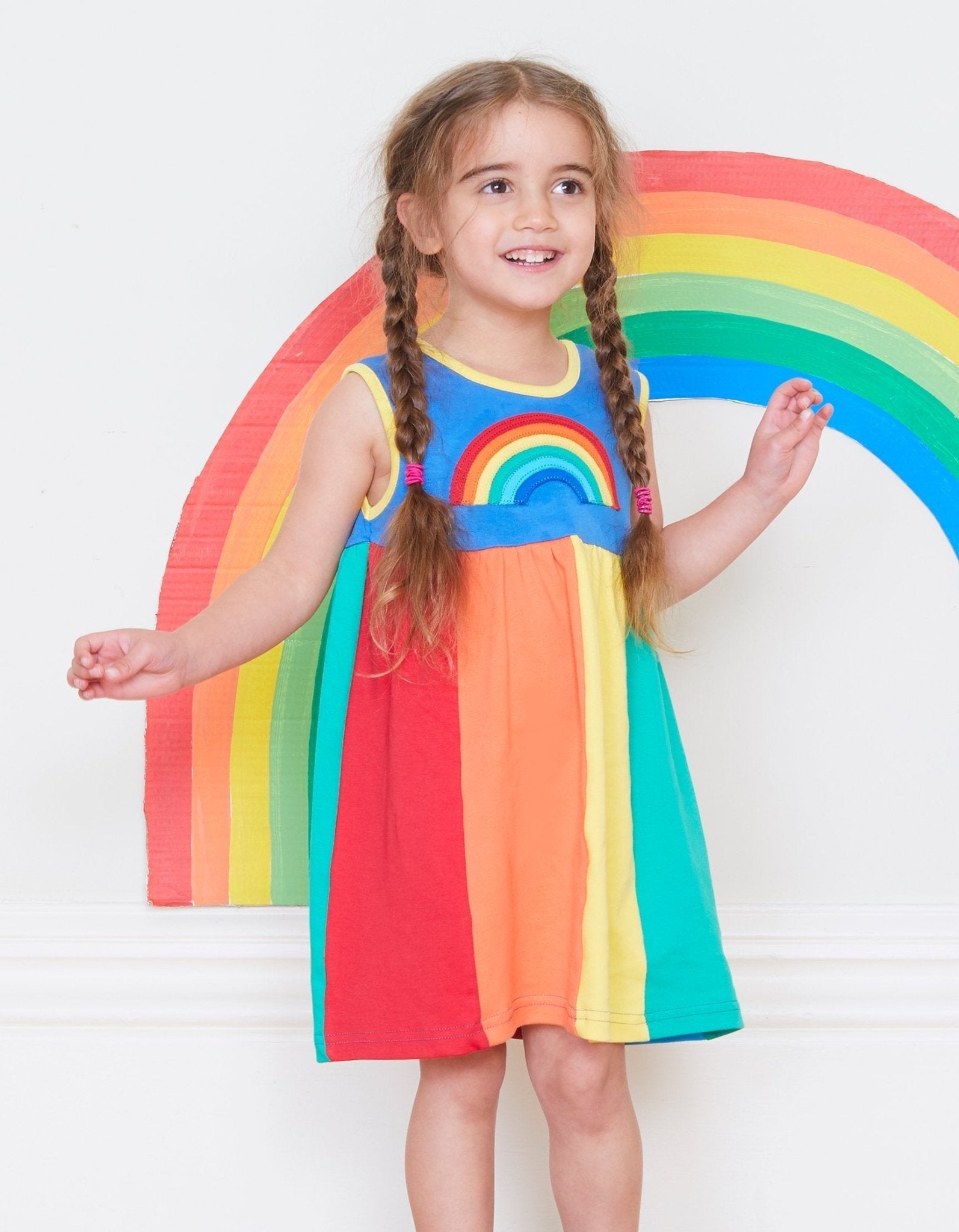 Toby Tiger Organic Pinafore Dress - Multi Stripe - Baby&More