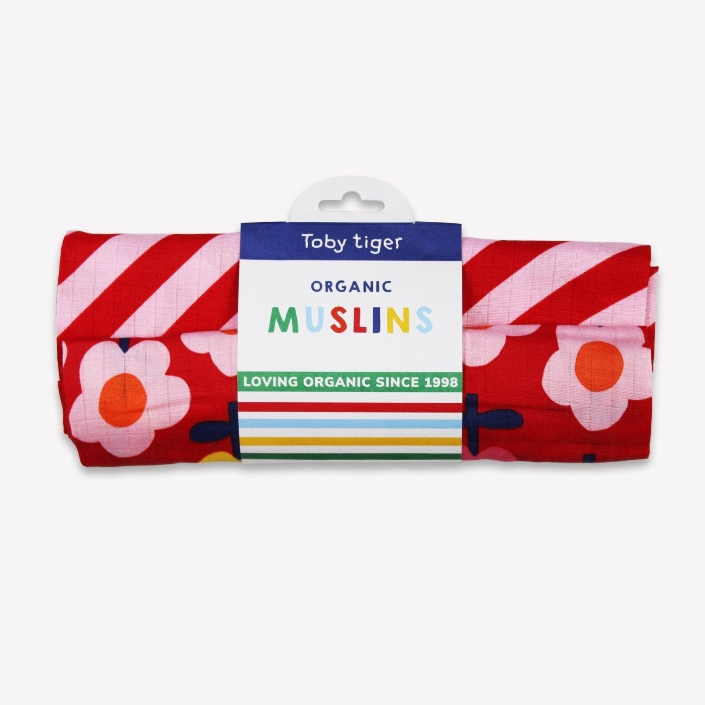 Toby Tiger Organic Pink Flower Muslin - 2 Pack - Baby&More