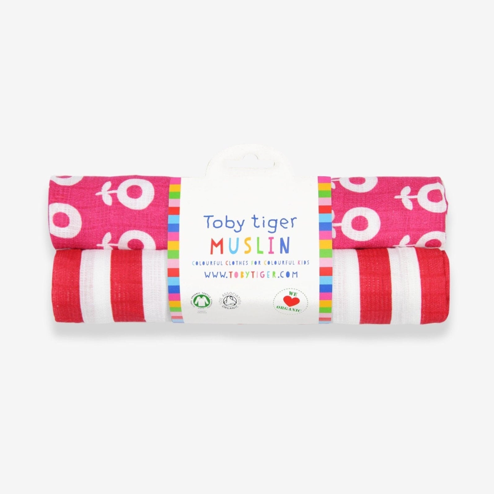 Toby Tiger Organic Pop Flower Muslin - 2 Pack - Baby&More