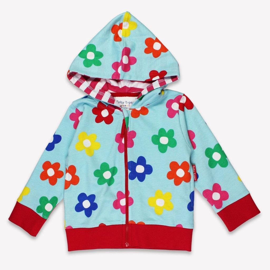 Toby Tiger Organic Print Hoodie - Rainbow Bloom - Baby&More