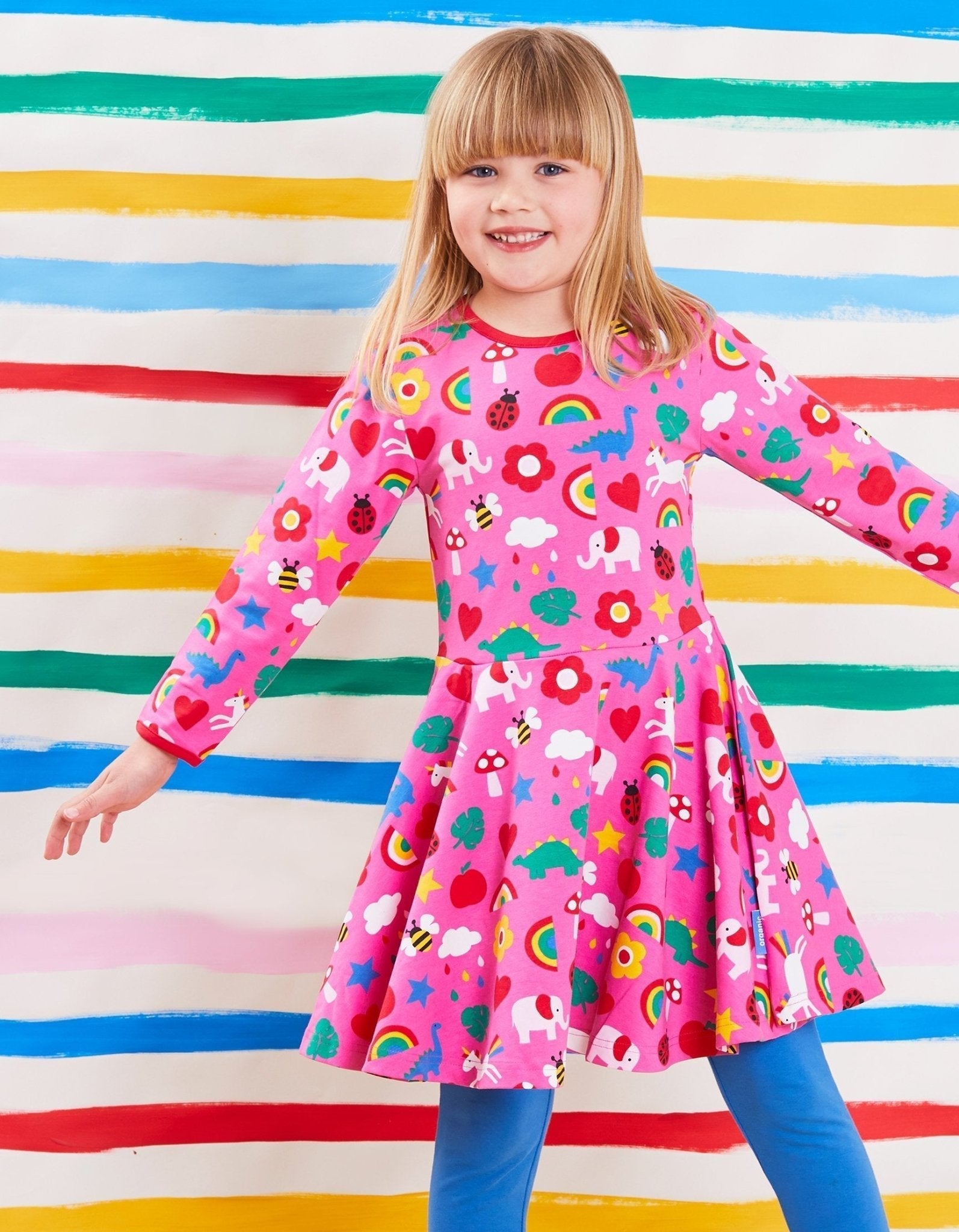 Toby Tiger Organic Print Skater Dress - Magical Mix-Up - Baby&More