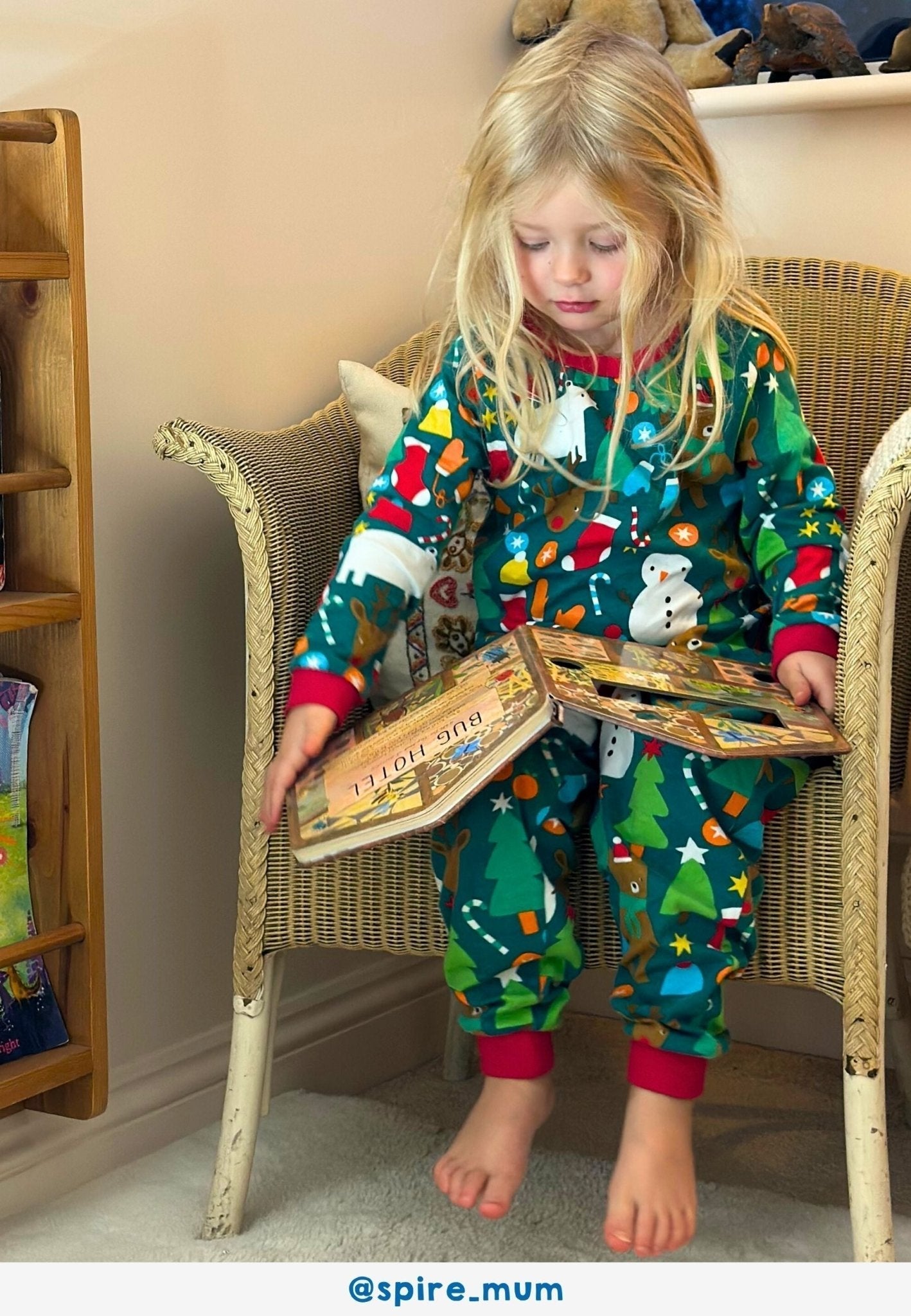 Toby Tiger Organic Pyjamas - Christmas Bear Print - Baby&More