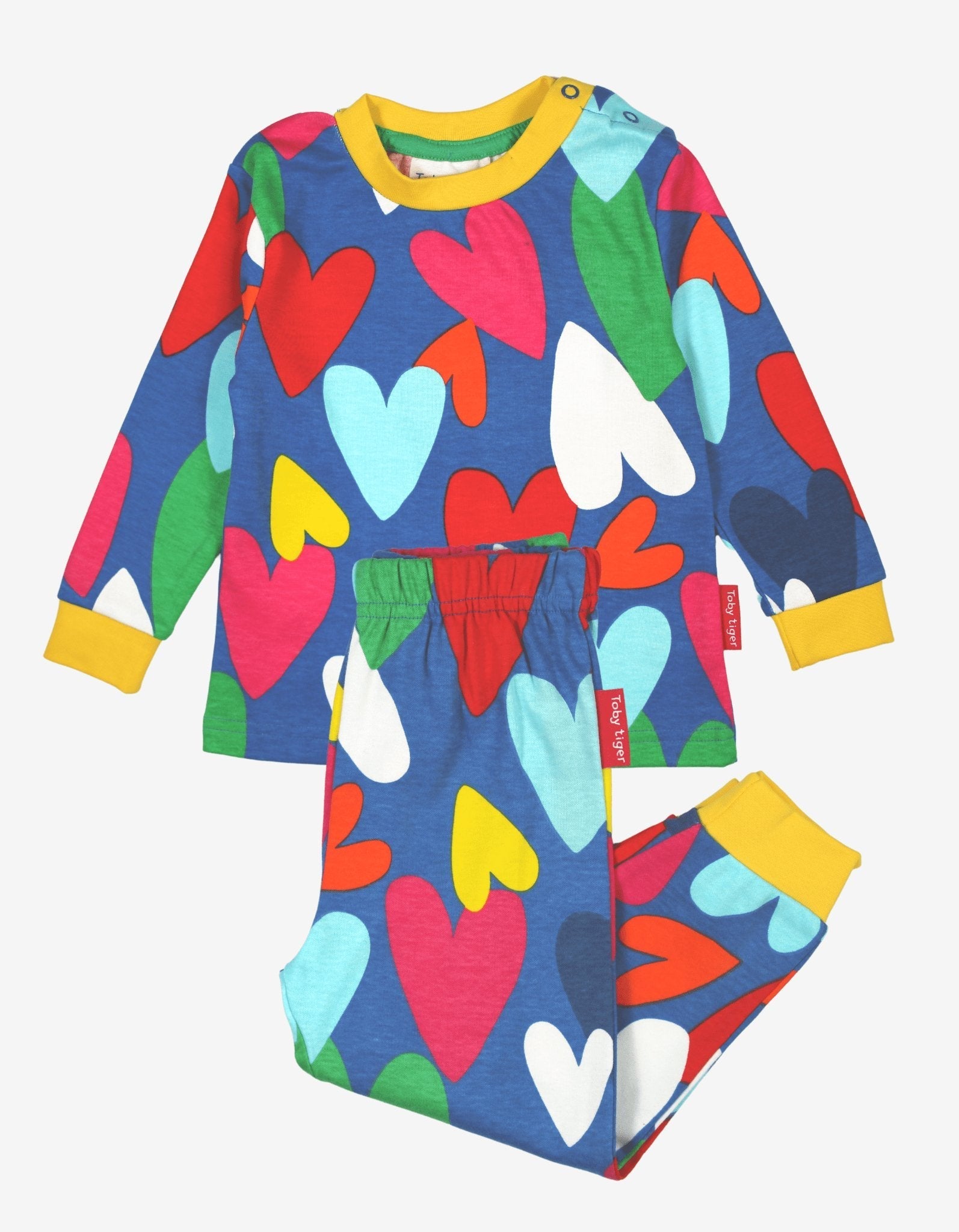 Toby Tiger Organic Pyjamas - Heart Print - Baby&More