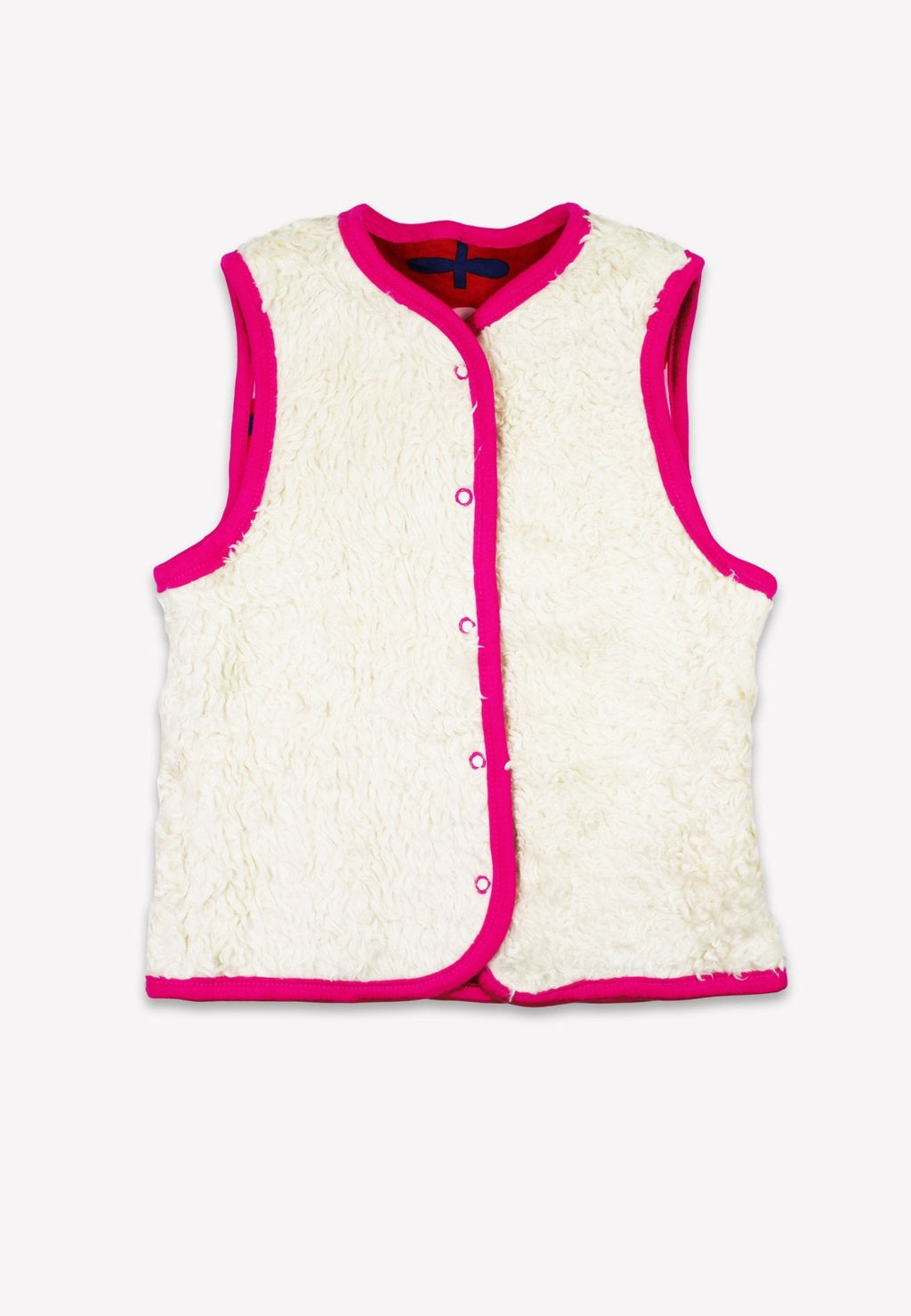 Toby Tiger Organic Reversible Gilet - Pink Flower Print - Baby&More