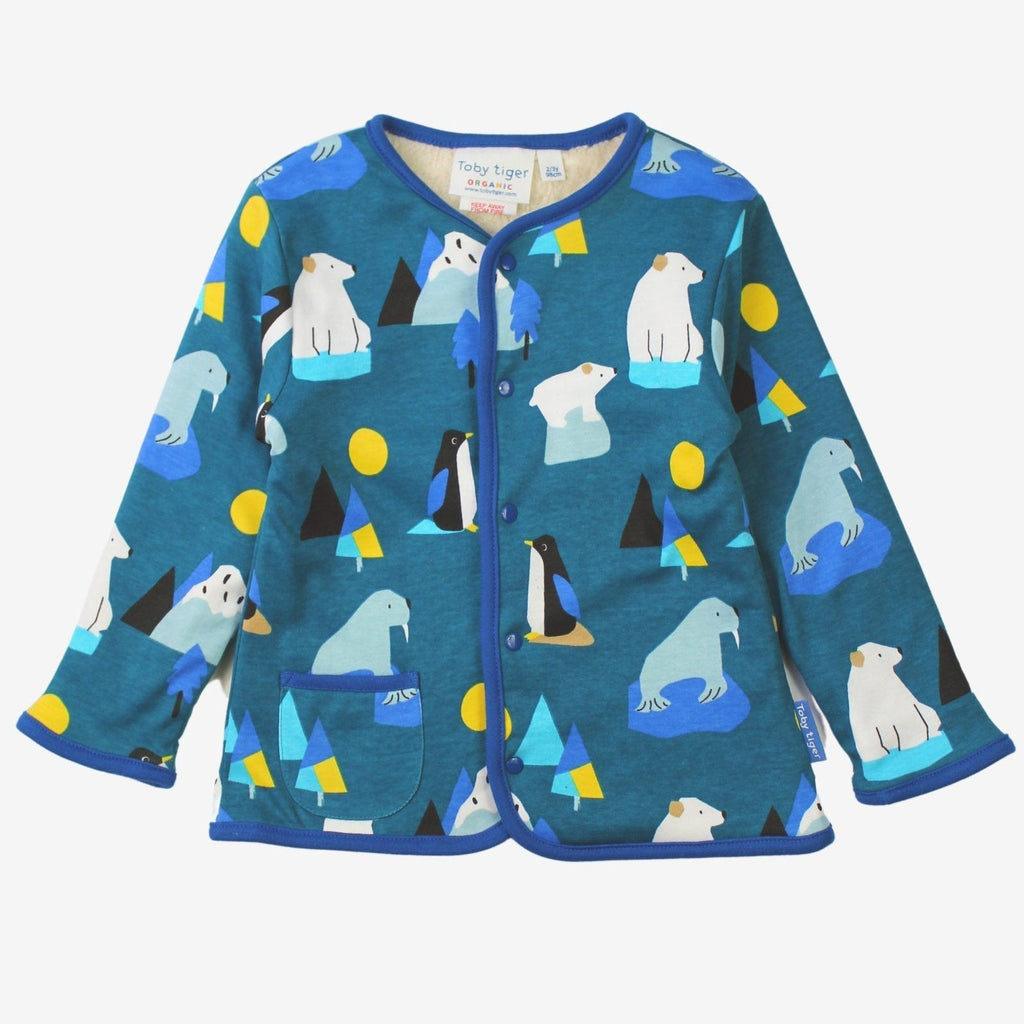 Toby Tiger Organic Reversible Jacket - Arctic Print - Baby&More