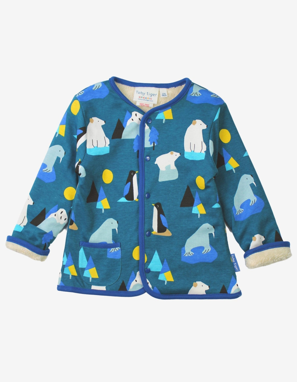 Toby Tiger Organic Reversible Jacket - Arctic Print - Baby&More