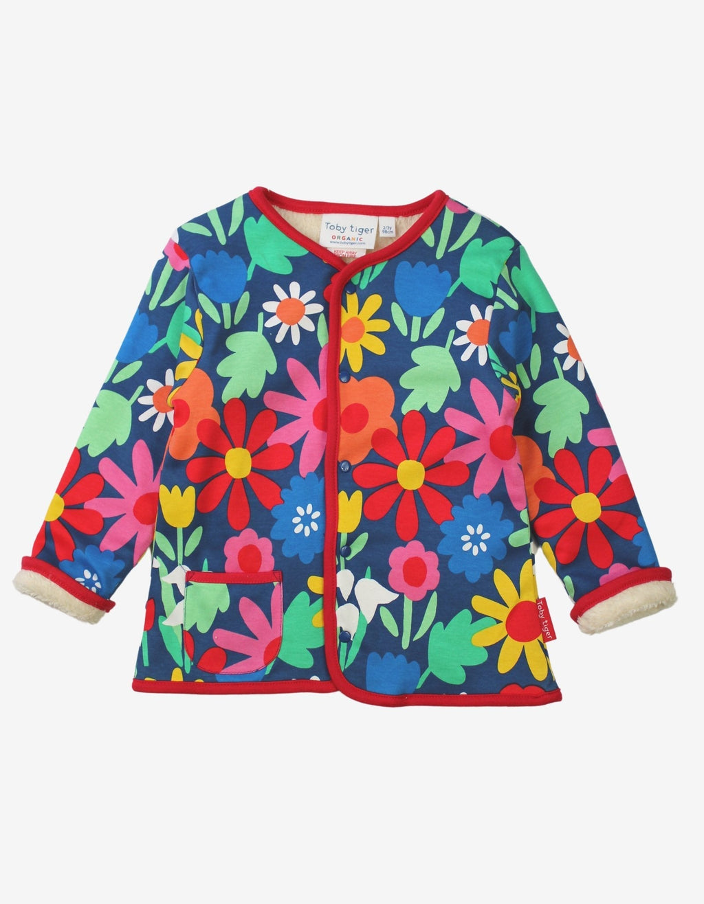 Toby Tiger Organic Reversible Jacket -Bold Floral - Baby&More