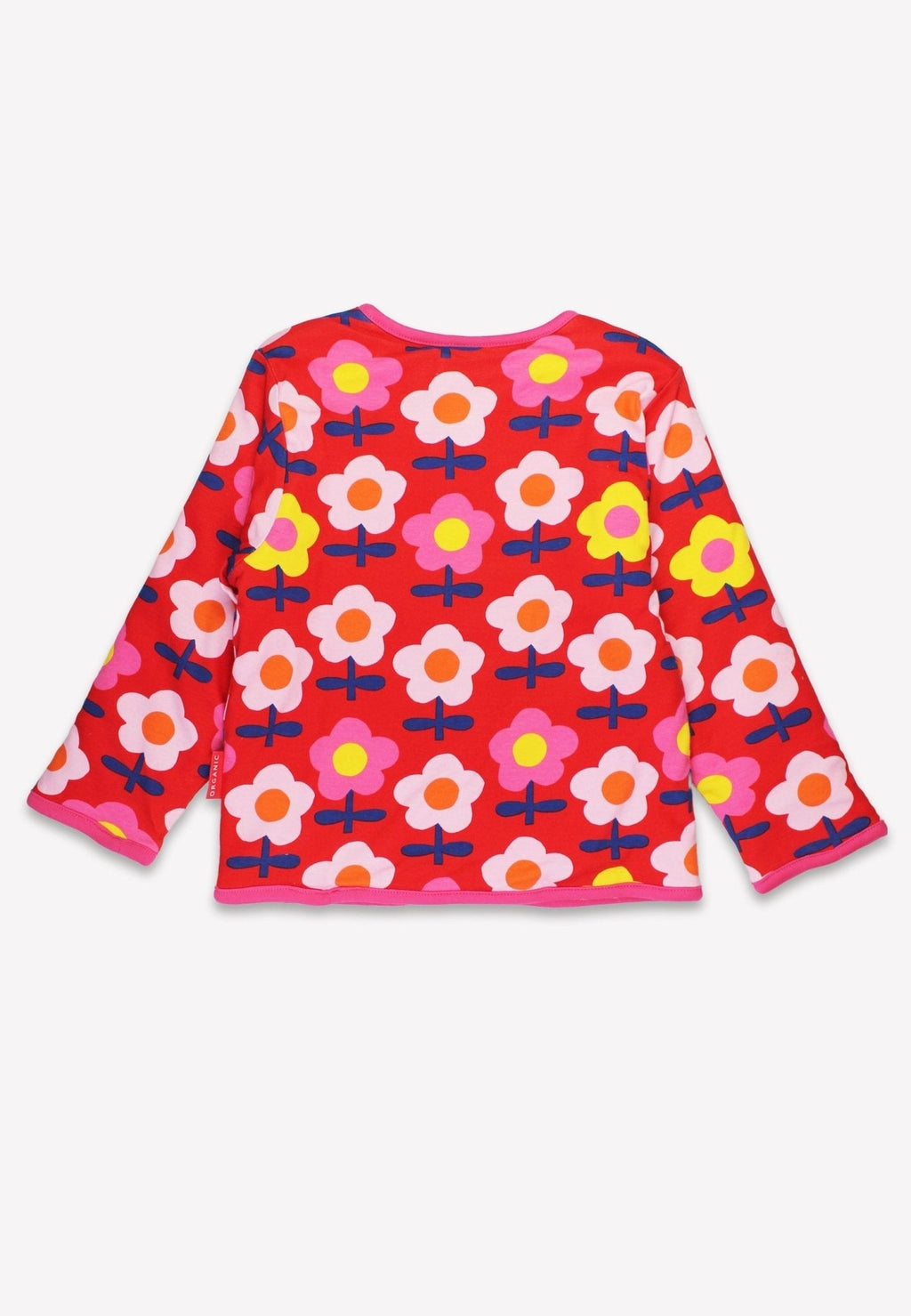 Toby Tiger Organic Reversible Jacket - Pink Flower Print - Baby&More