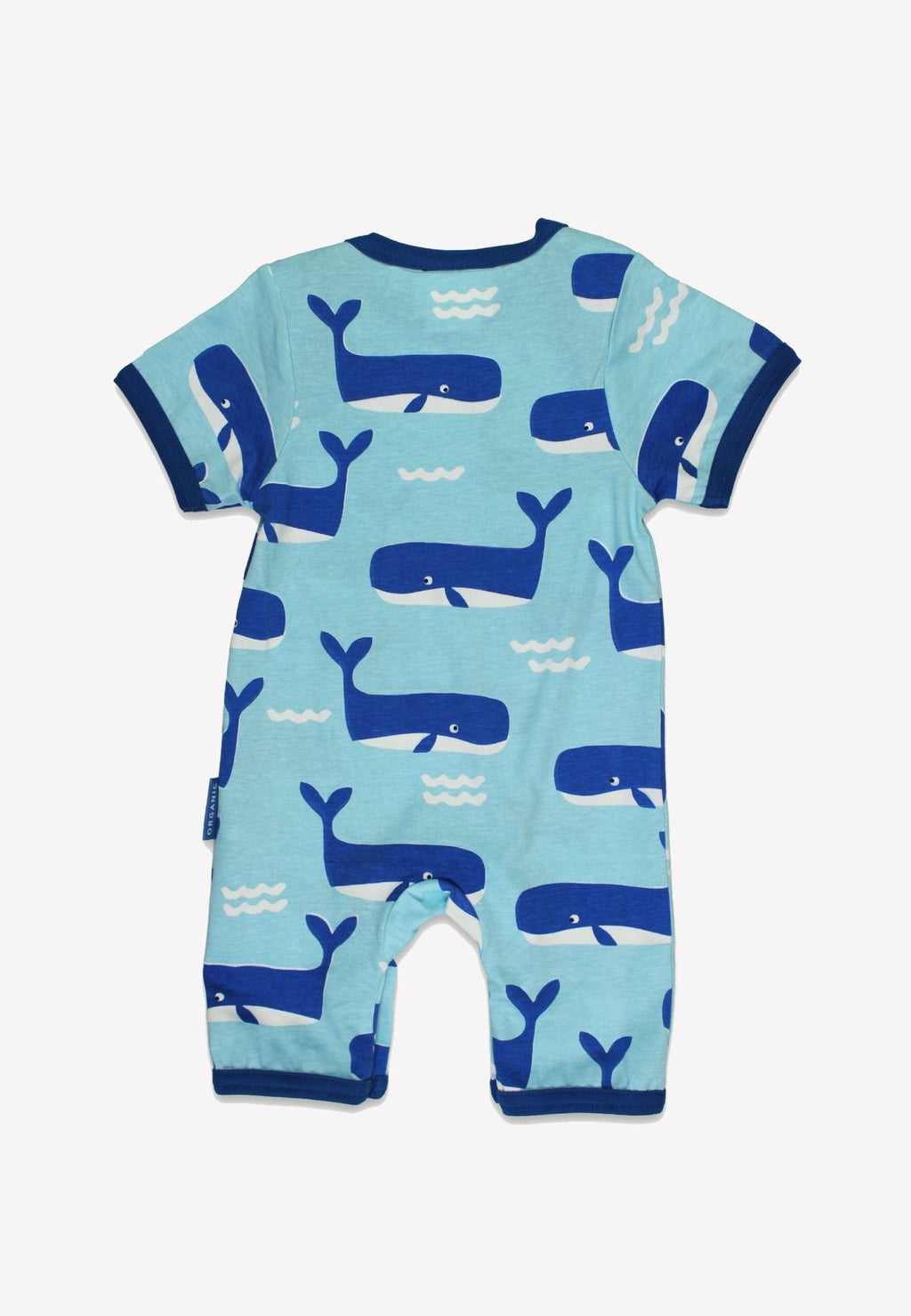 Toby Tiger Organic Romper Suit - Whale Waves Print - Baby&More