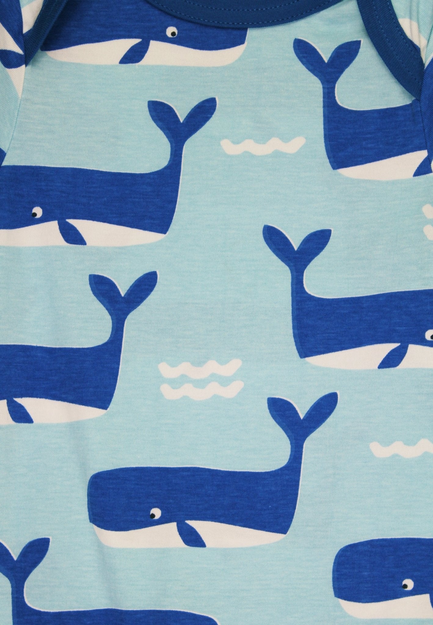 Toby Tiger Organic Romper Suit - Whale Waves Print - Baby&More