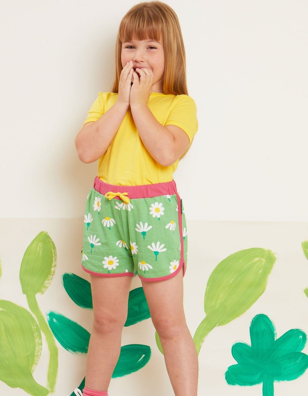 Toby Tiger Organic Running Shorts - Daisy Print - Baby&More