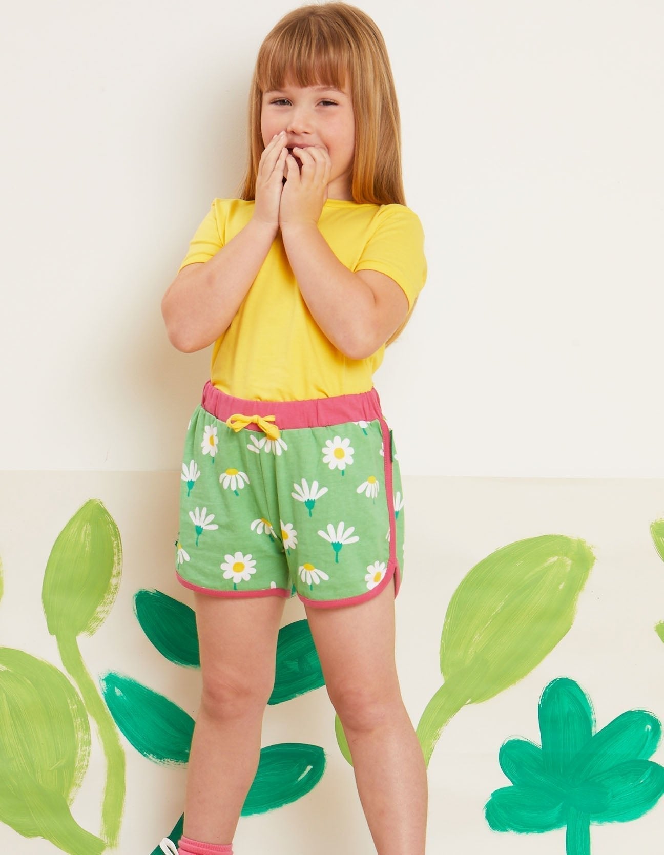 Toby Tiger Organic Running Shorts - Daisy Print - Baby&More