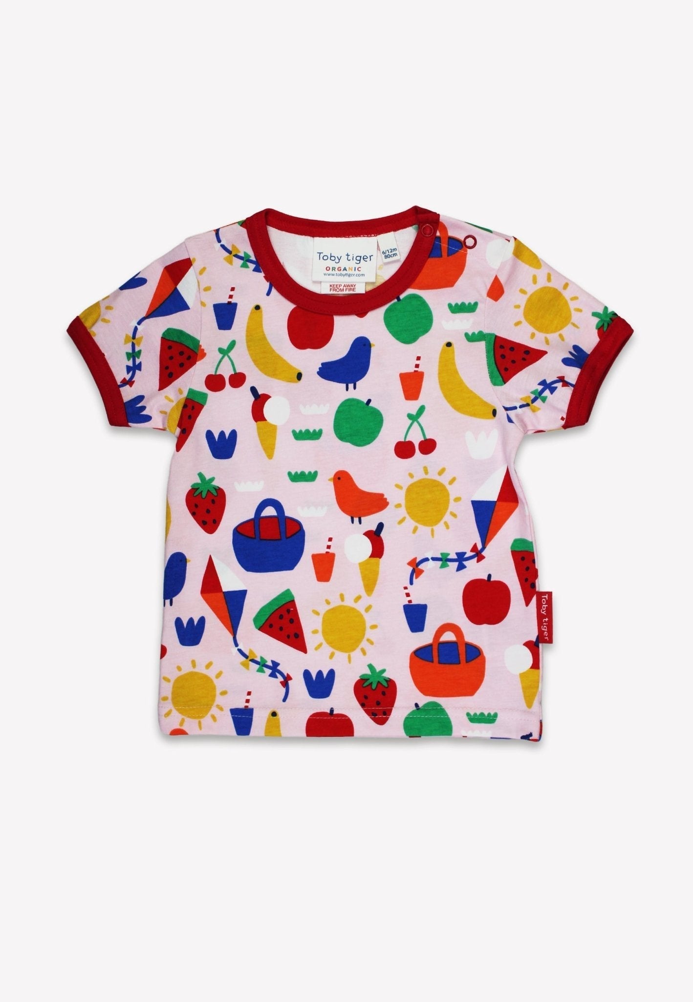 Toby Tiger Organic Short Pyjamas - Picnic Print - Baby&More