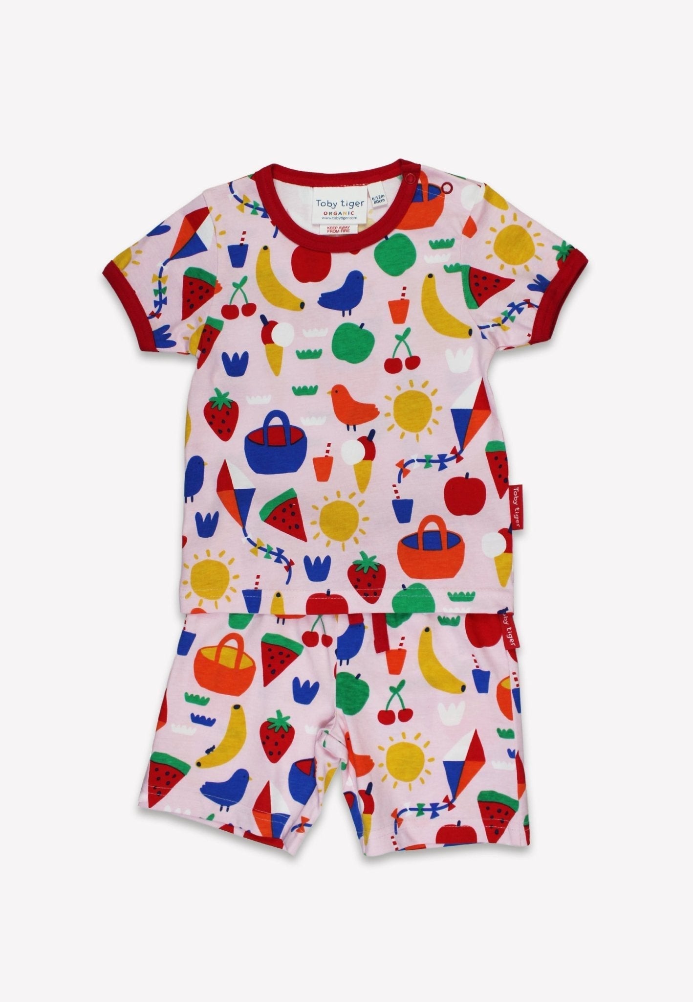 Toby Tiger Organic Short Pyjamas - Picnic Print - Baby&More
