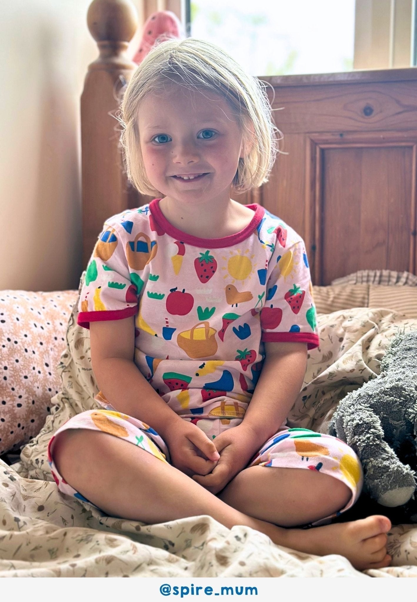 Toby Tiger Organic Short Pyjamas - Picnic Print - Baby&More