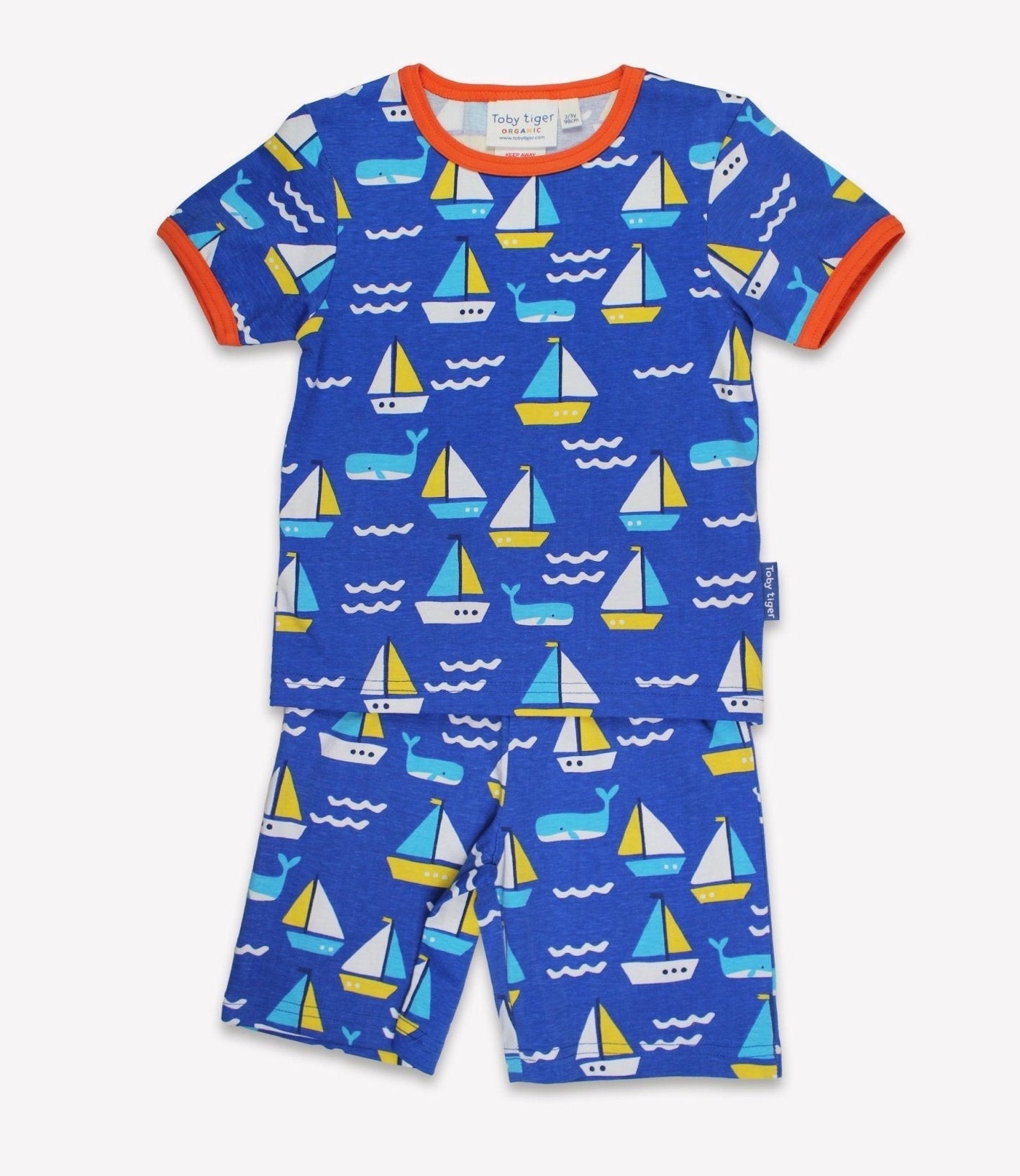 Toby Tiger Organic Short Pyjamas - St Ives Print - Baby&More