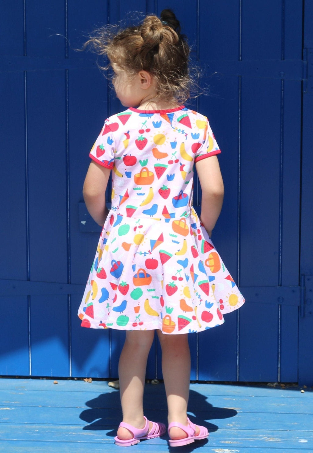 Toby Tiger Organic Short Sleeved Skater Dress - Picnic Print - Baby&More
