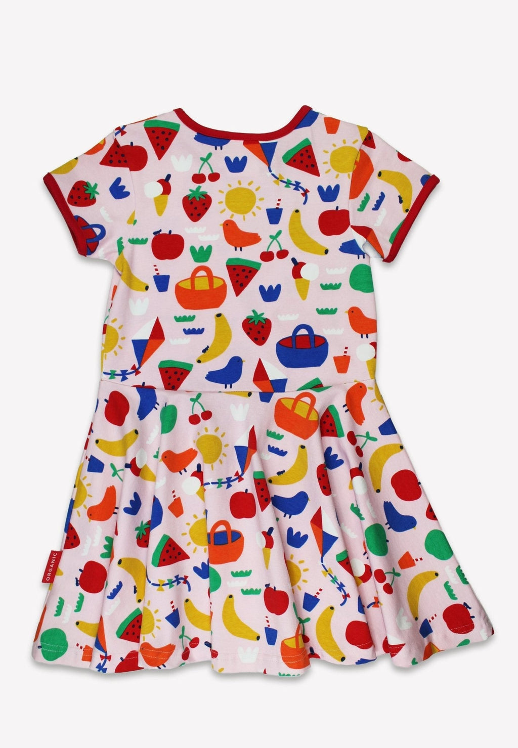 Toby Tiger Organic Short Sleeved Skater Dress - Picnic Print - Baby&More