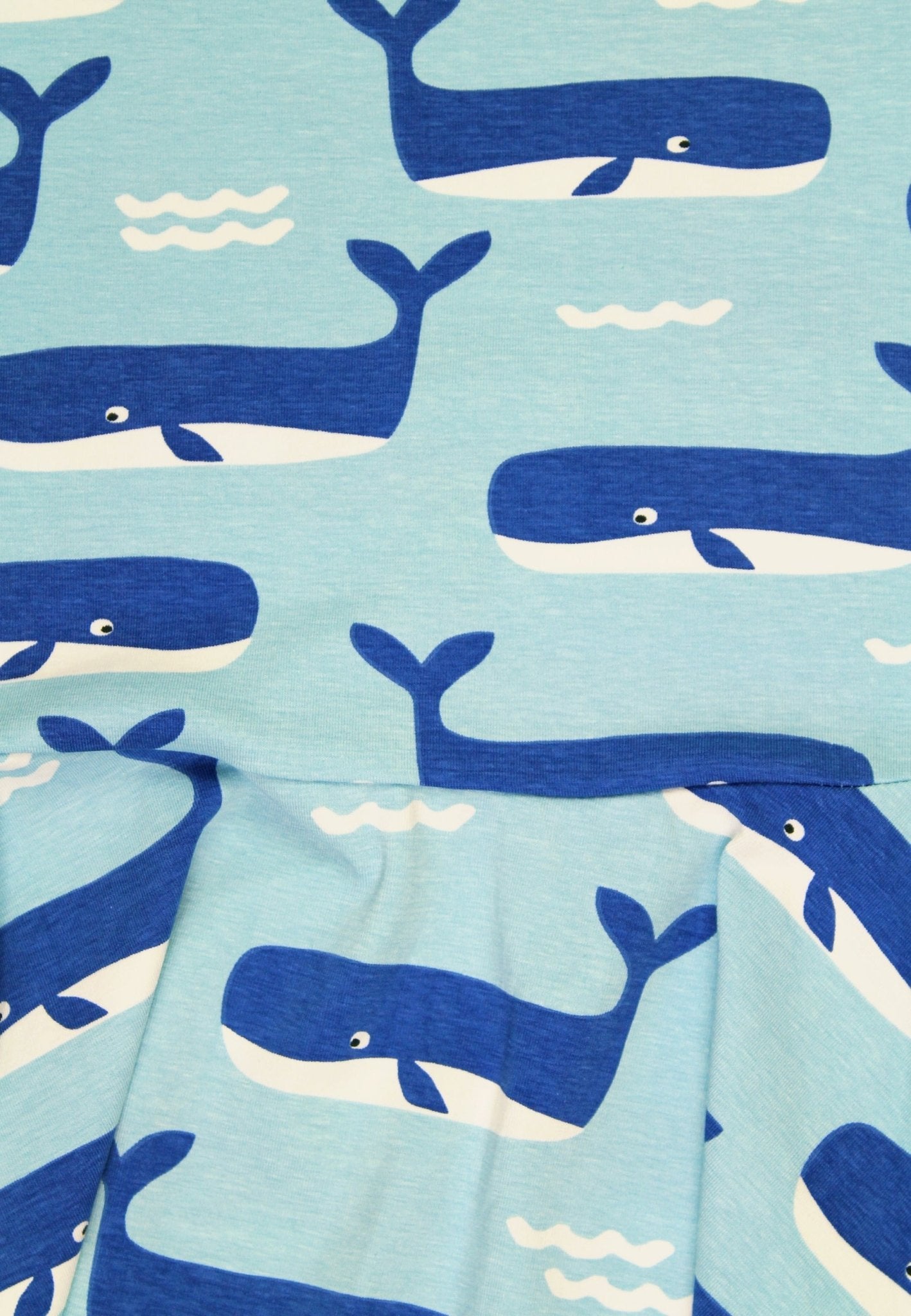 Toby Tiger Organic Short Sleeved Skater Dress - Whale Waves Print - Baby&More