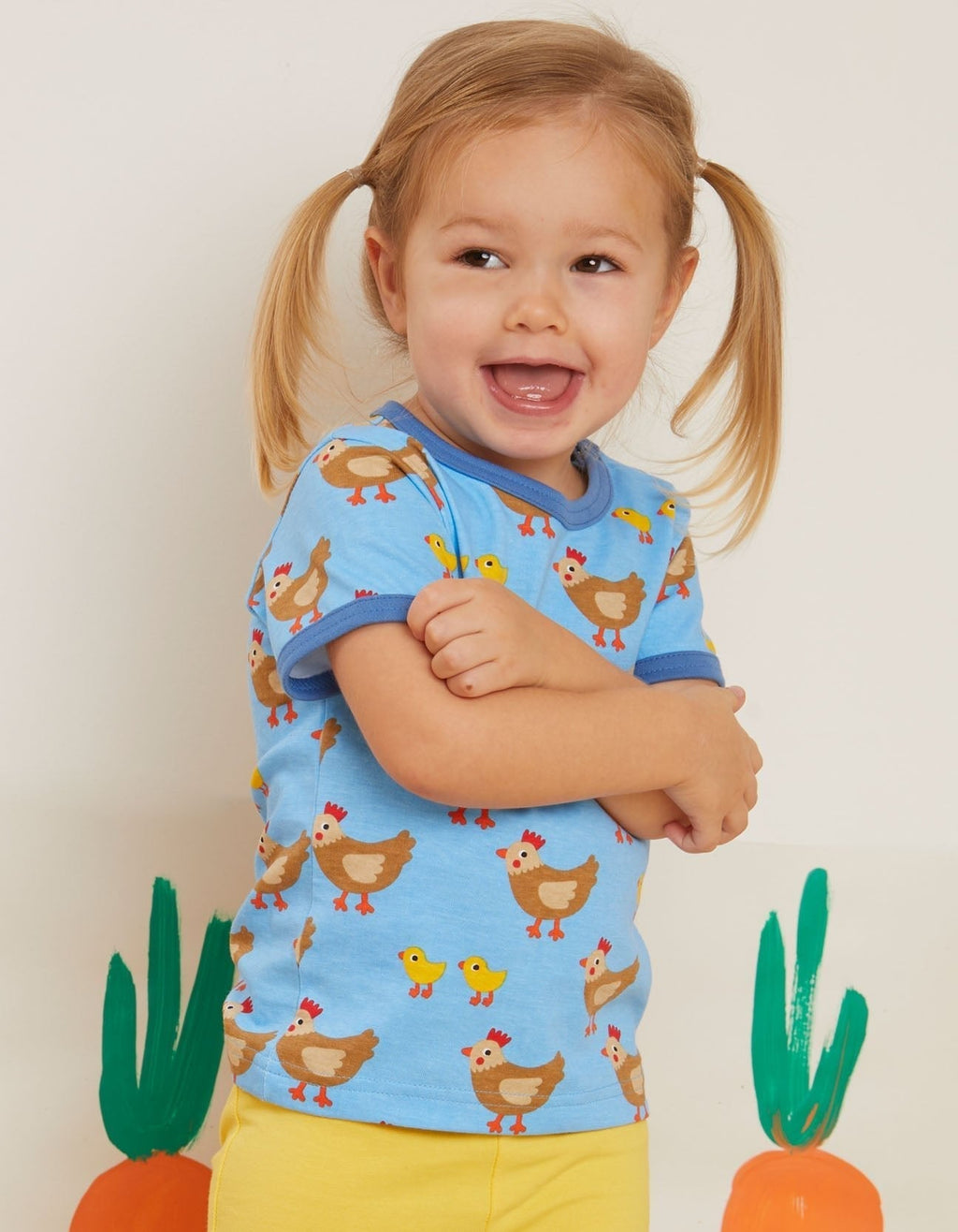 Toby Tiger Organic Short-Sleeved T-Shirt - Chicken Print - Baby&More