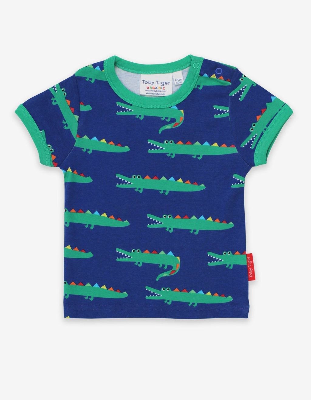 Toby Tiger Organic Short-Sleeved T-Shirt - Crocodile Print - Baby&More