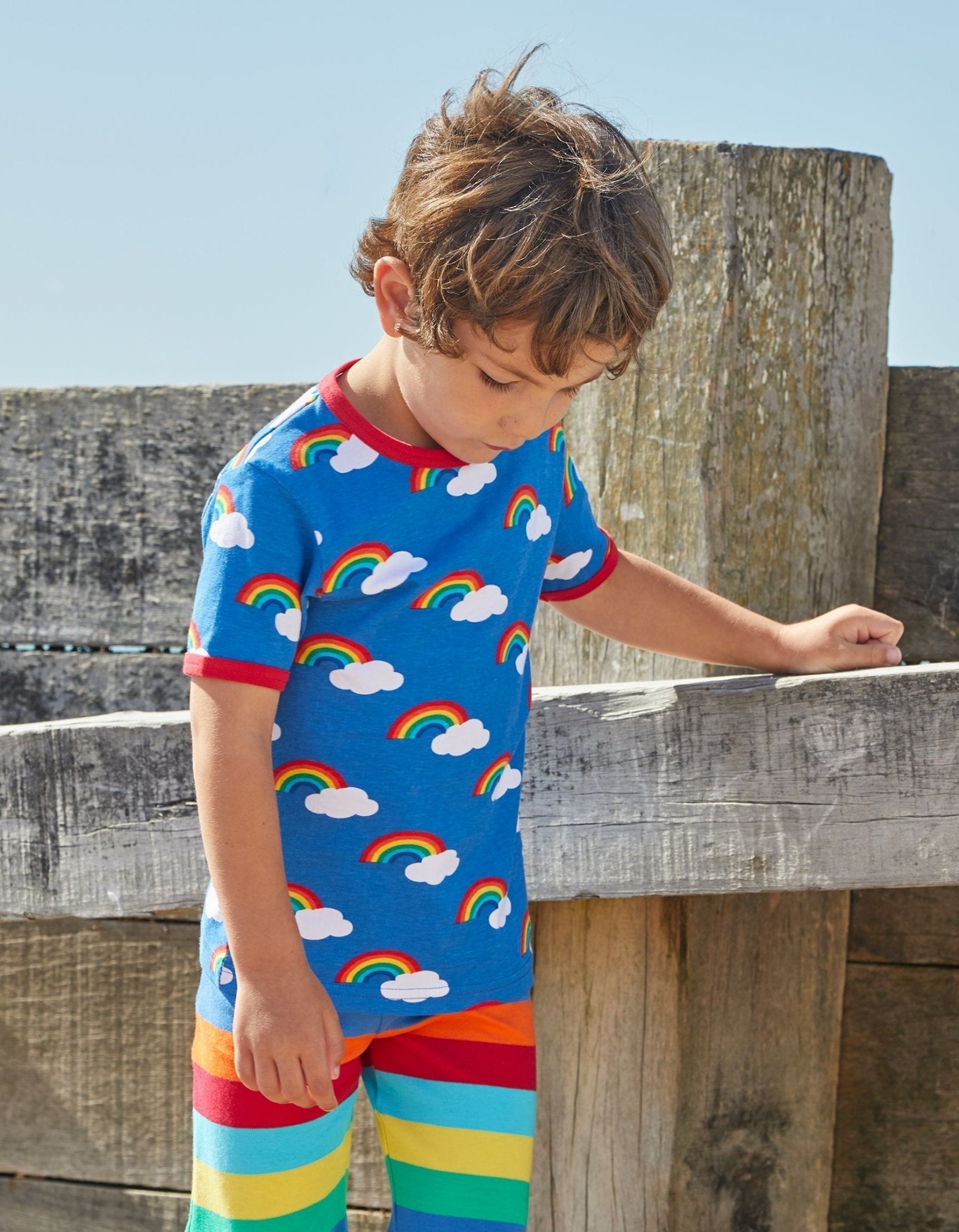 Toby Tiger Organic Short-Sleeved T-Shirt - Multi Rainbow Print - Baby&More