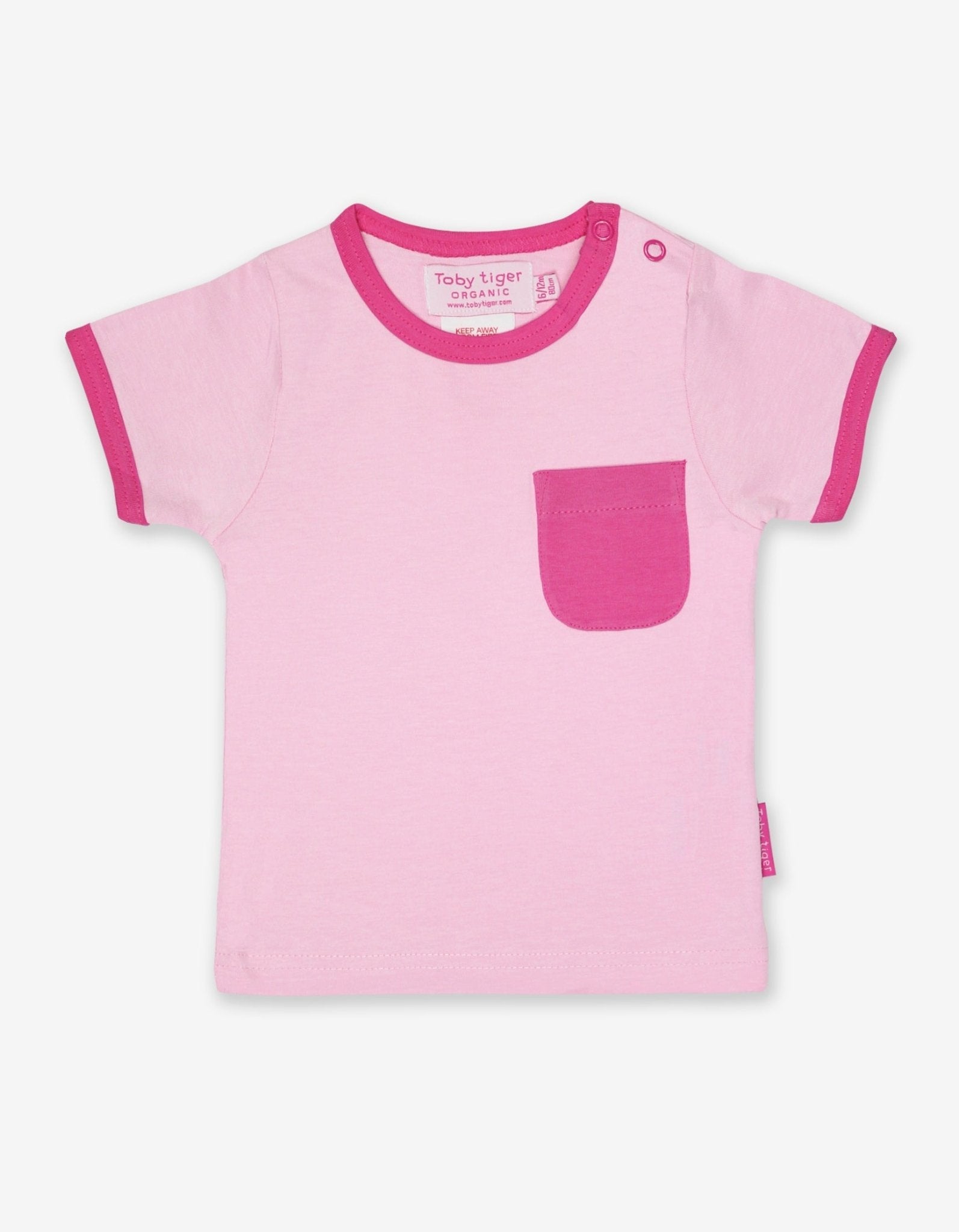 Toby Tiger Organic Short-Sleeved T-Shirt - Pink Multi Stripe - 2 Pack - Baby&More