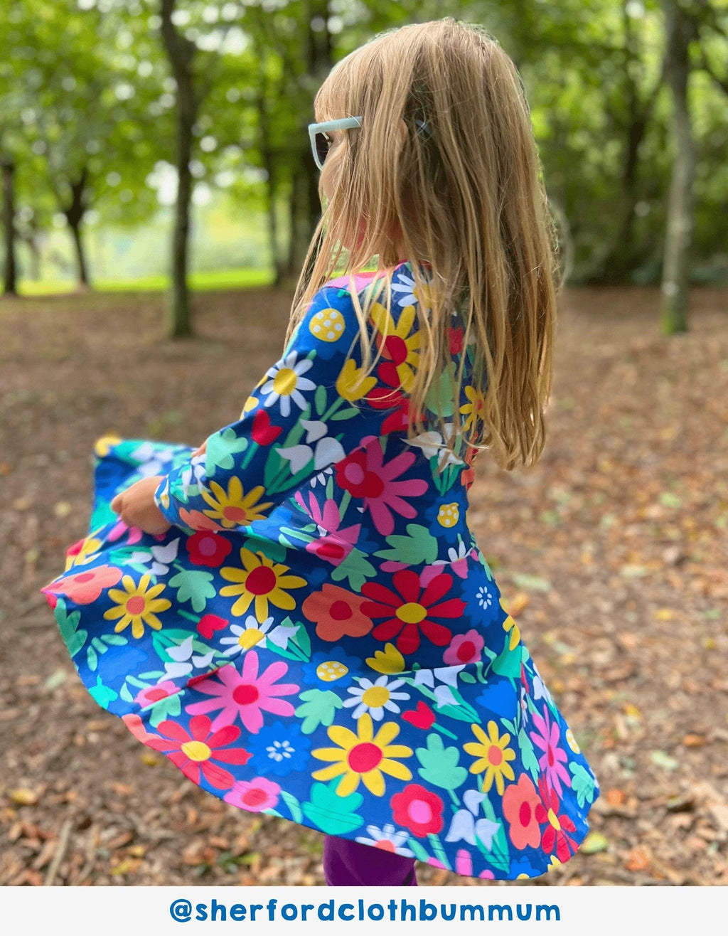 Toby Tiger Organic Skater Dress - Bold Floral Print - Baby&More