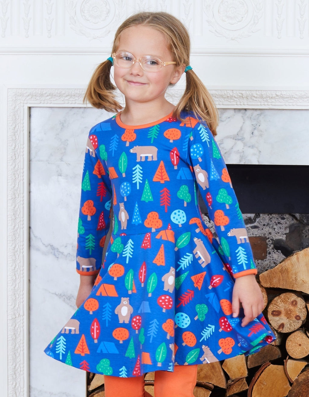 Toby Tiger Organic Skater Dress - Camping Bear - Baby&More