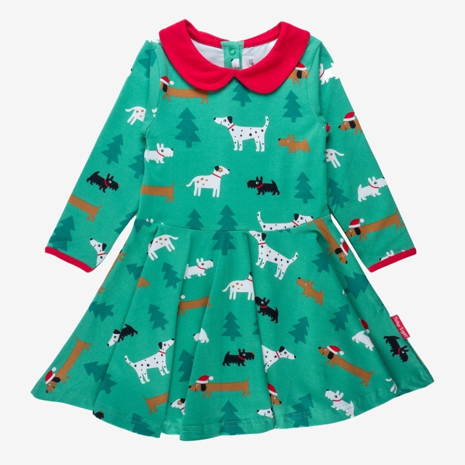 Toby Tiger Organic Skater Dress - Christmas Dog Print - Baby&More